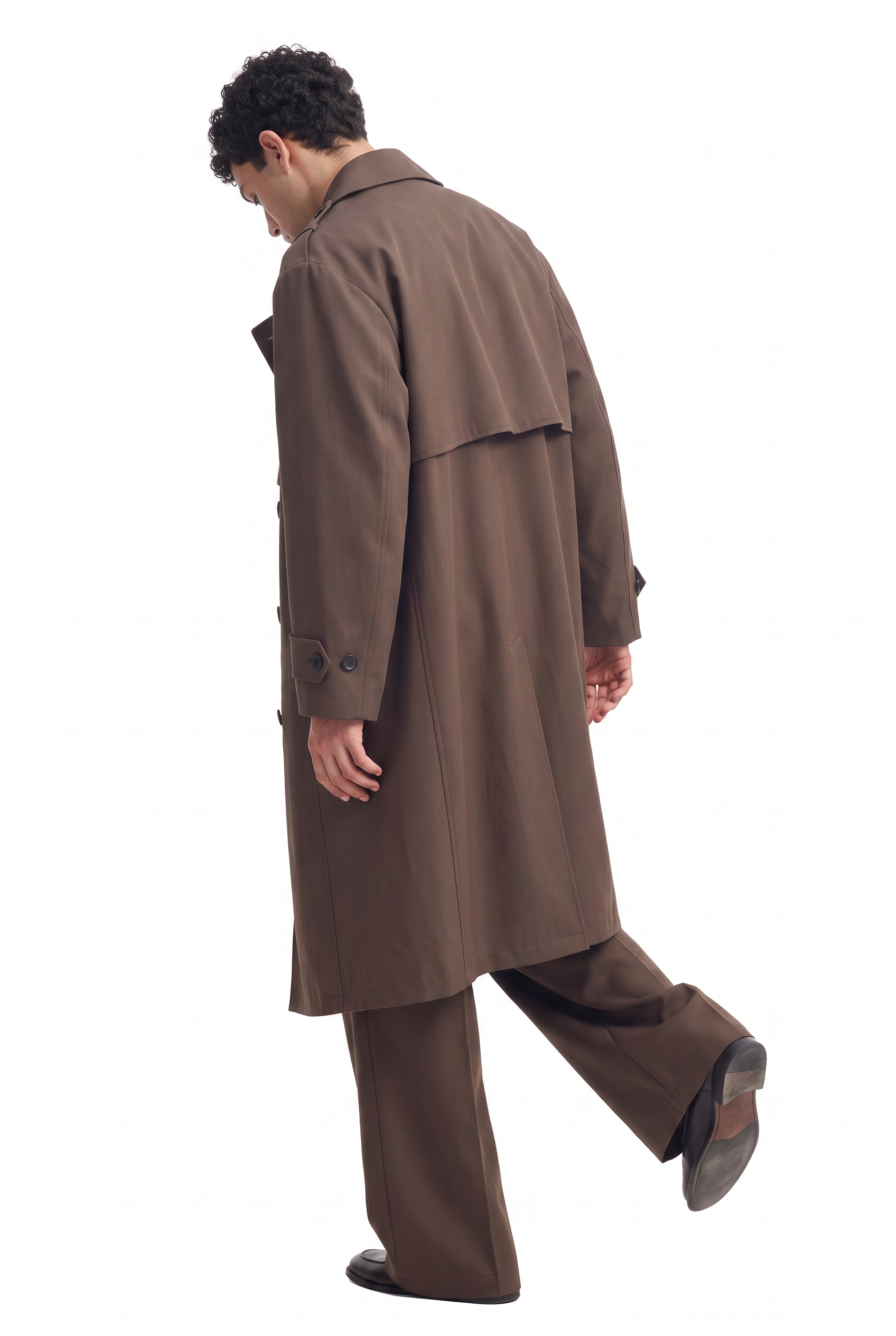 Brown Single-Button Notch Lapel Blazer