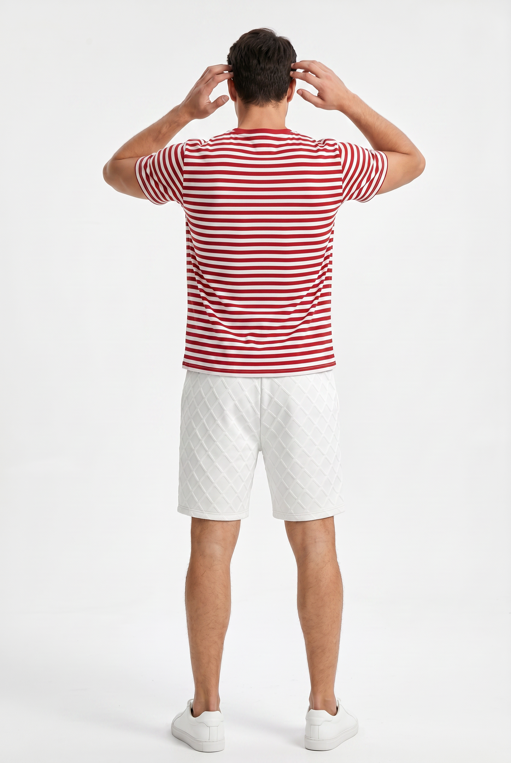 White Relaxed Drawstring Shorts