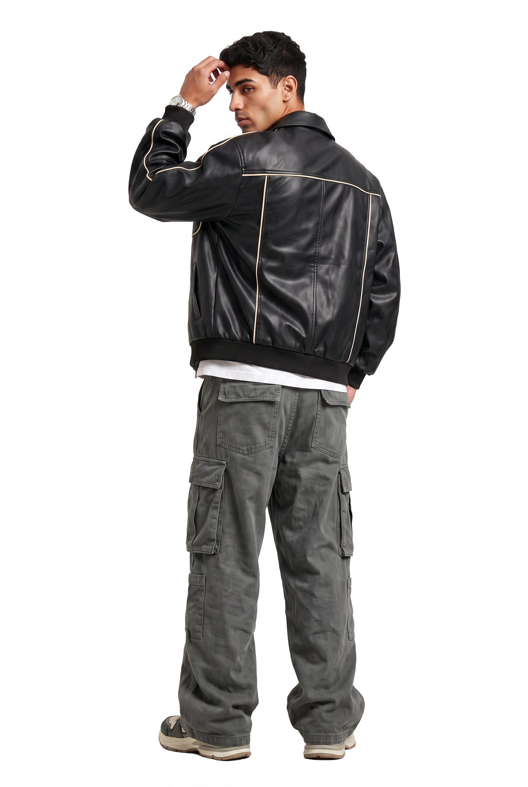 Black Zip Mandarin Collar Jacket