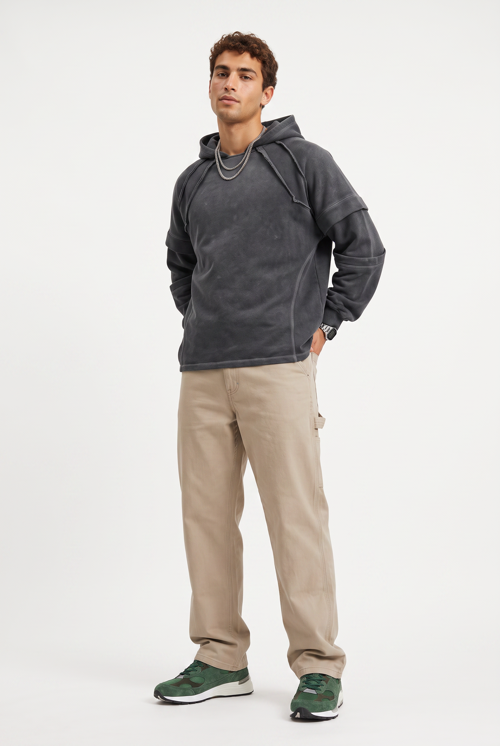 Black Oversized Drawstring Hoodie