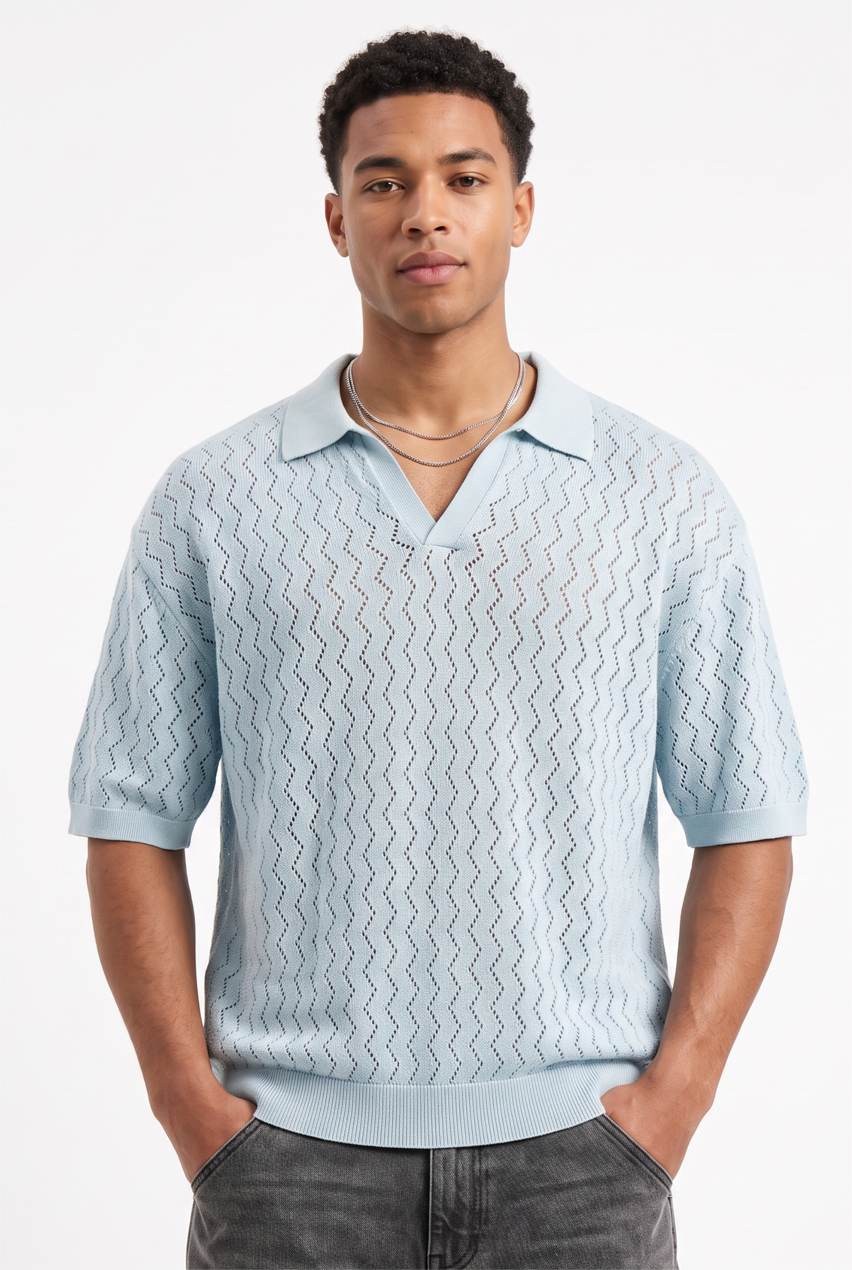 Steel Blue Chest Pocket T-Shirt