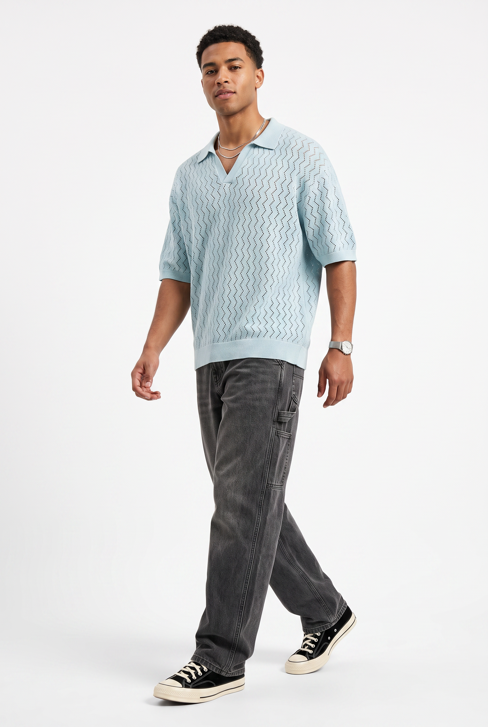 Steel Blue Chest Pocket T-Shirt