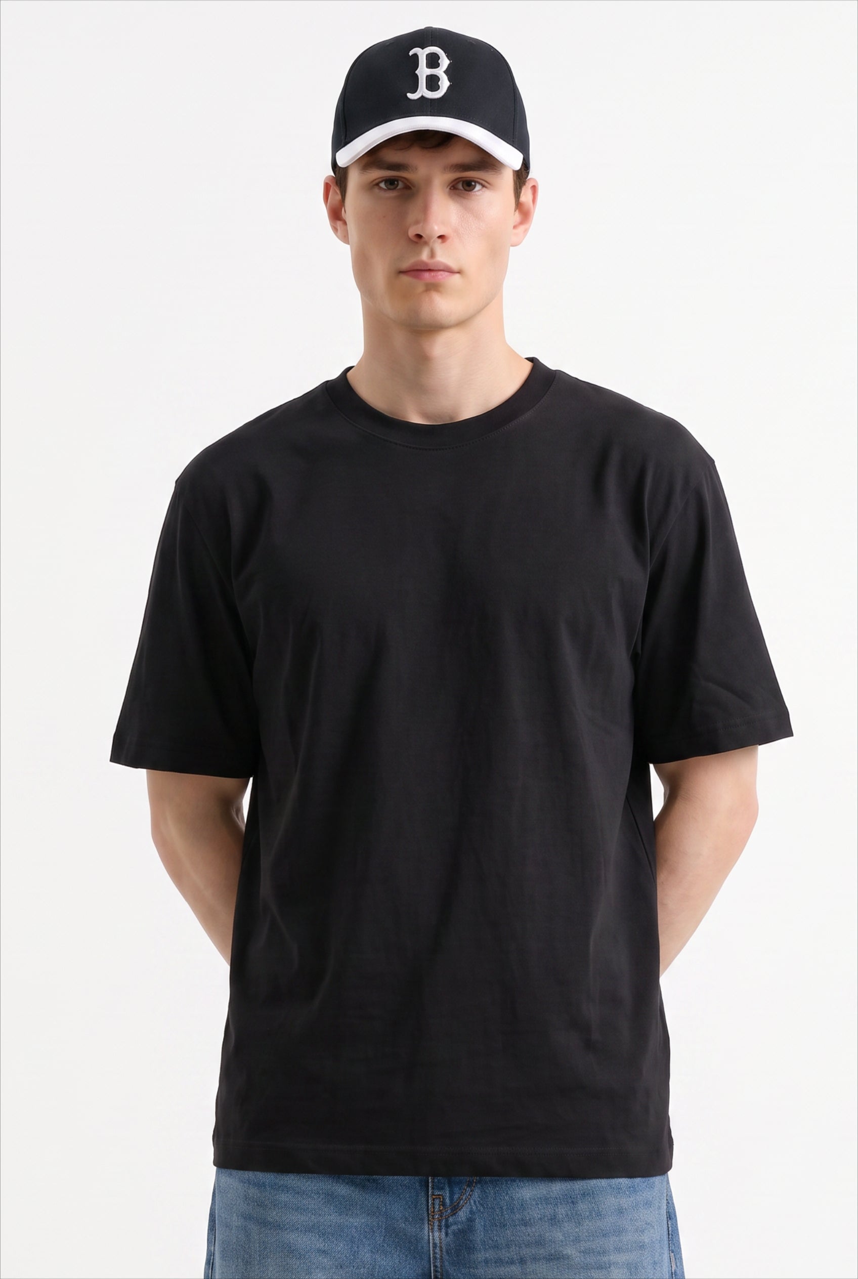 Black Dropped Shoulder Oversized Tee