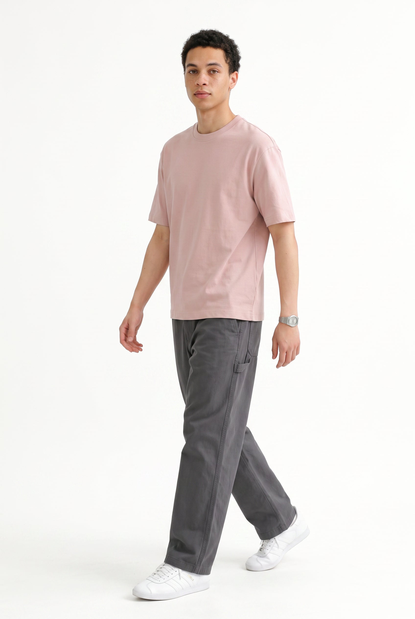 Pink Oversized Crew Neck Tee