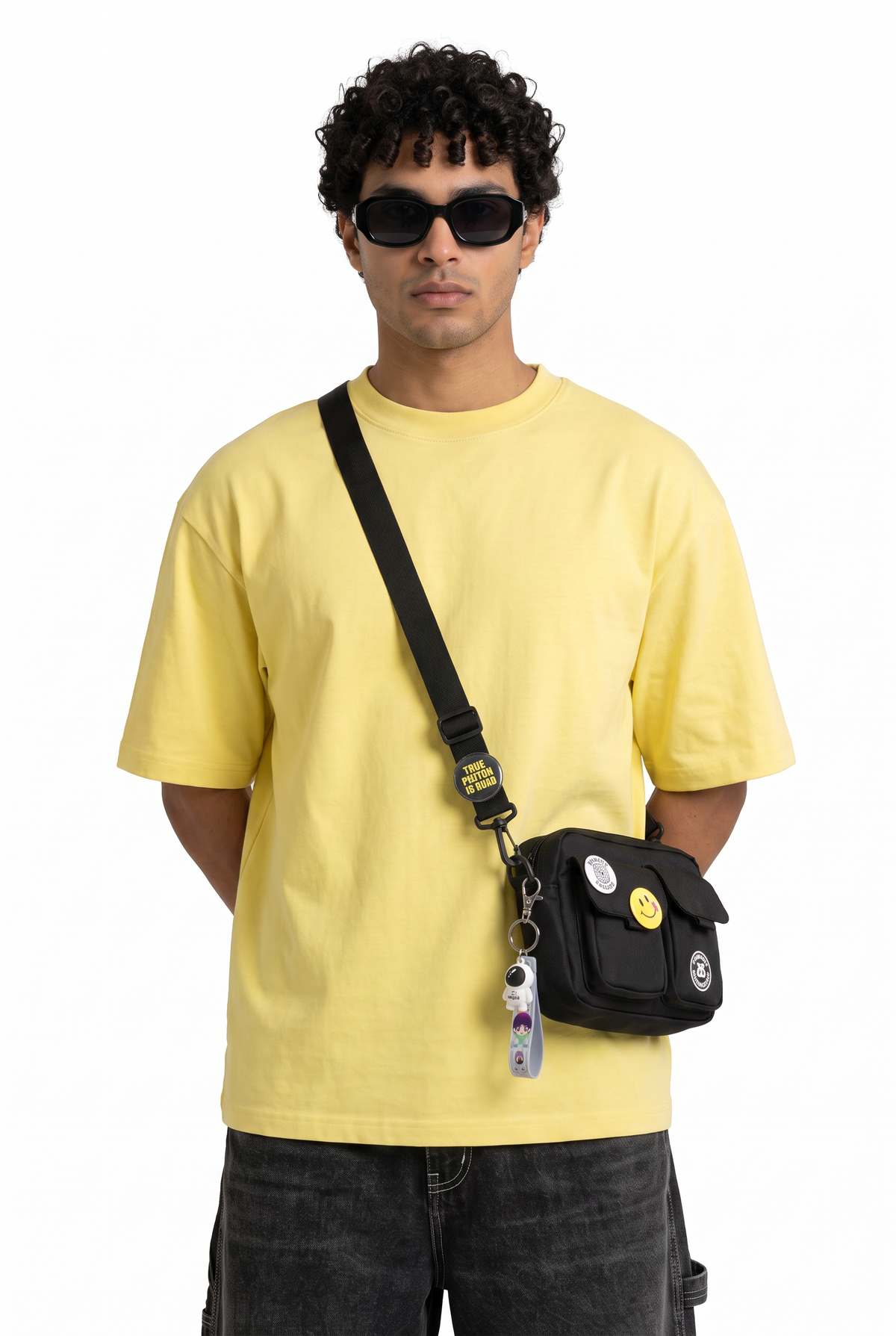 Yellow Oversized Crew Neck Tee