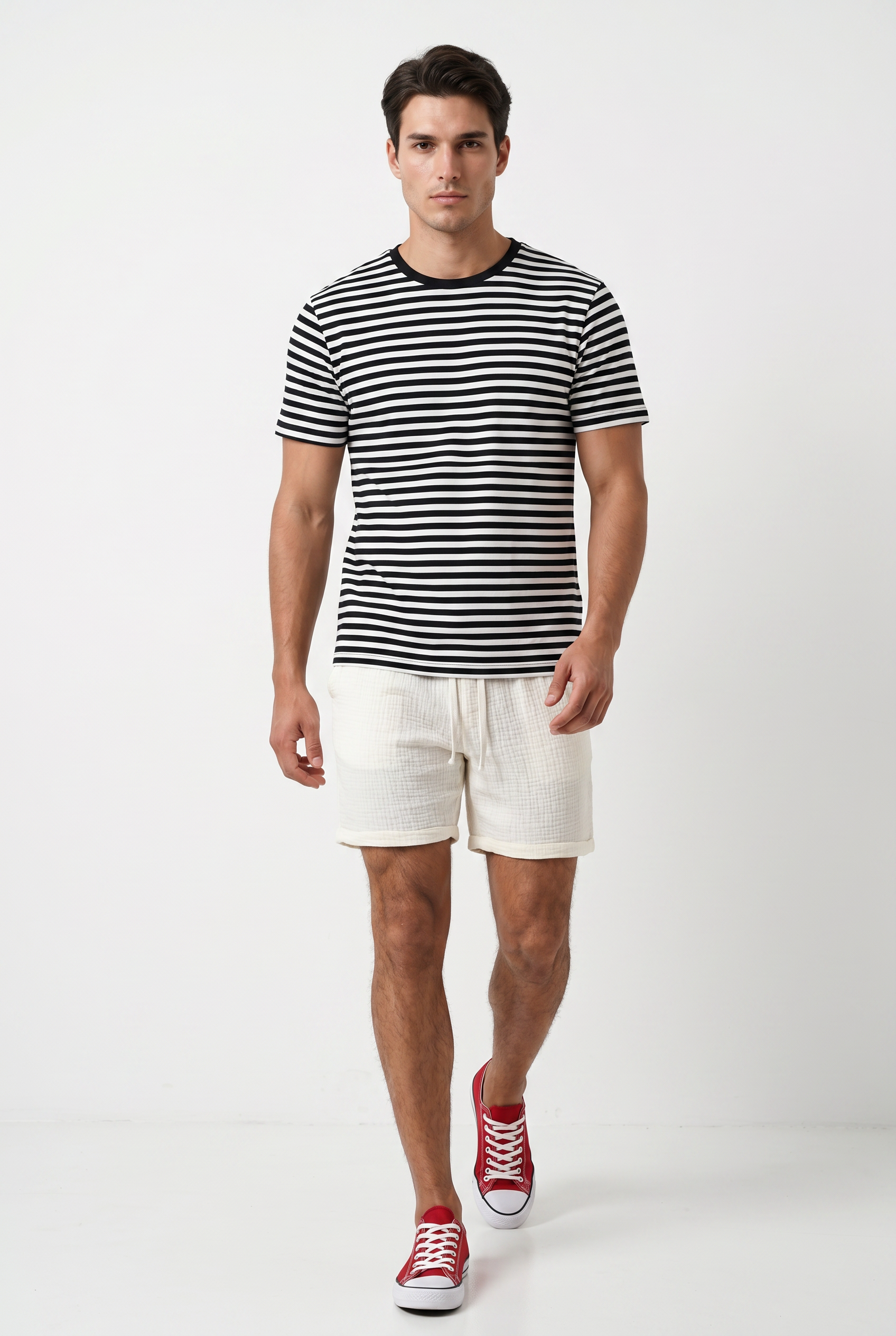 Cream Relaxed Drawstring Shorts