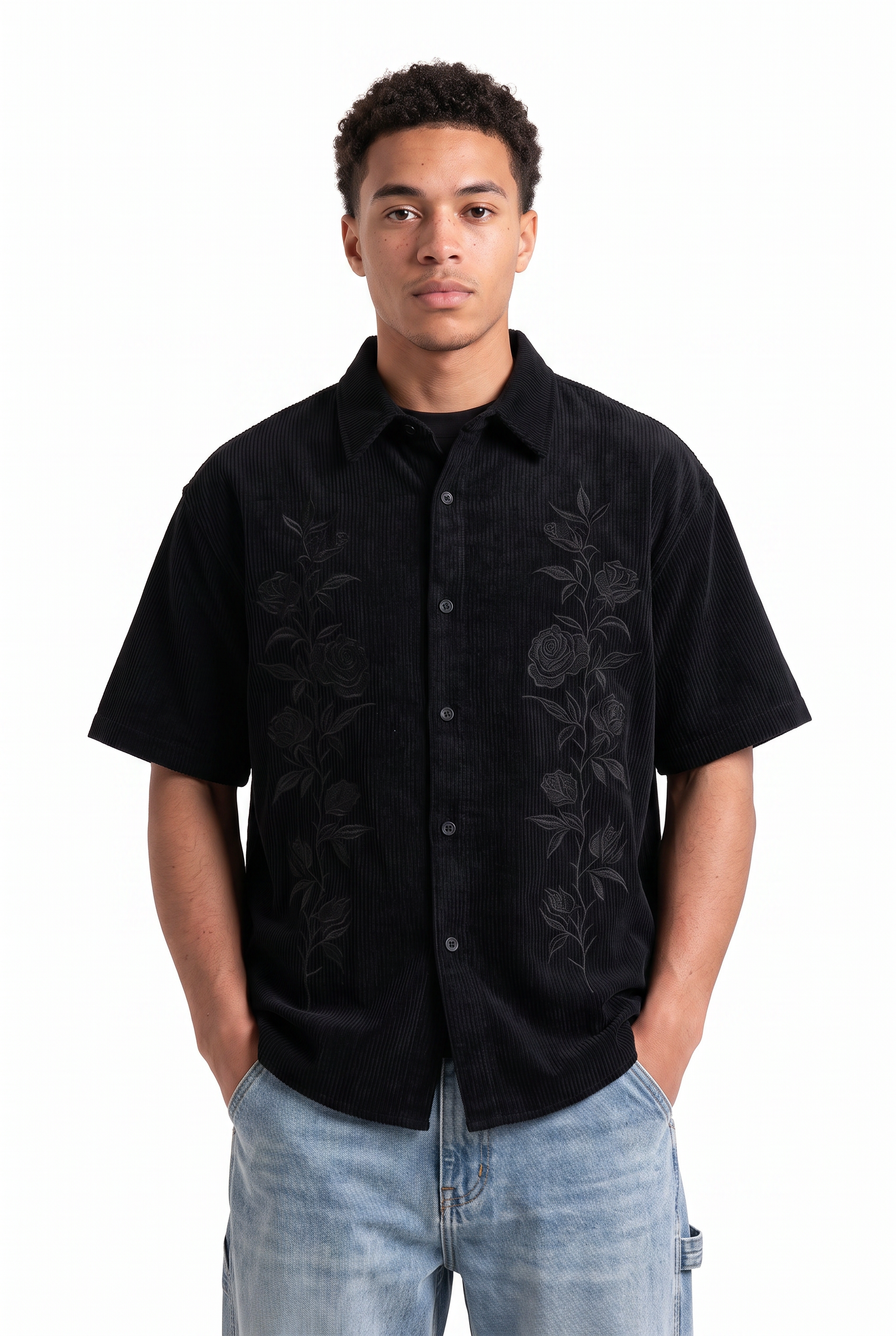 Black Chest Pocket Casual Shirt