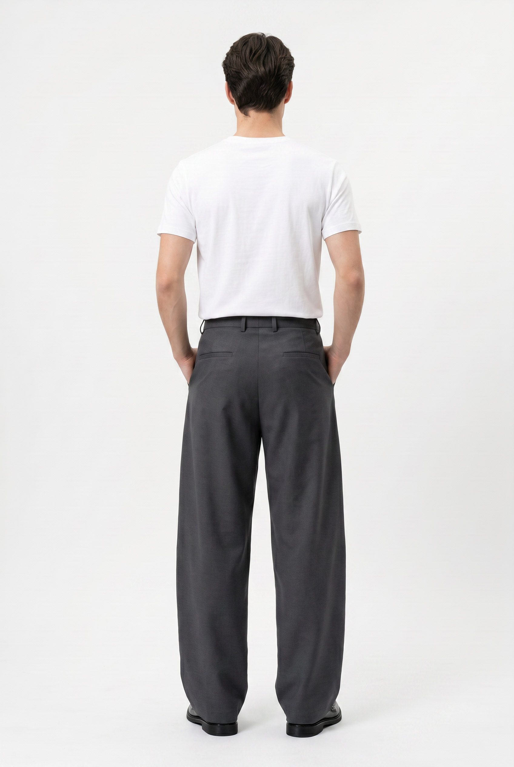Grey Relaxed Tapered Casual Trouser
