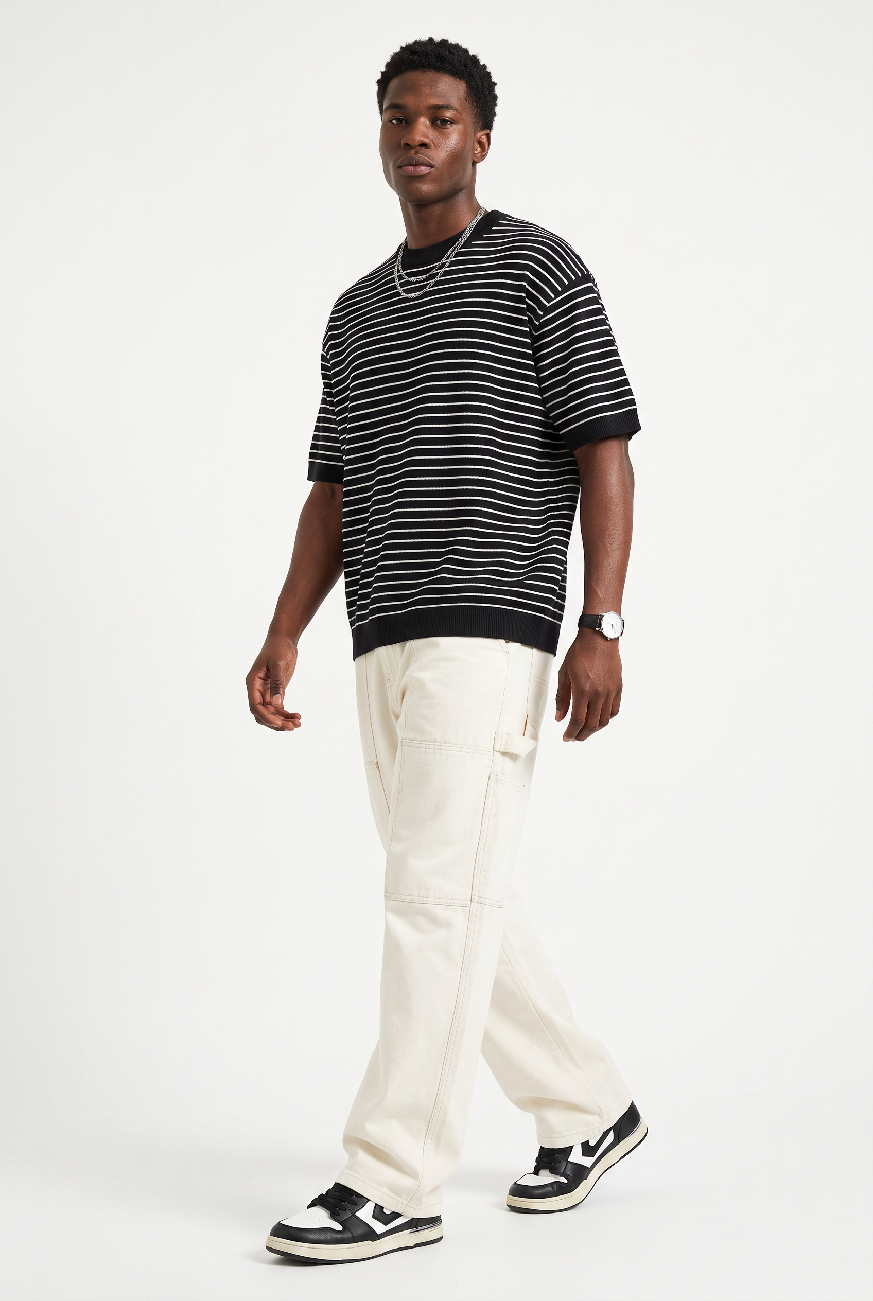 Black Oversized Crew Neck Tee