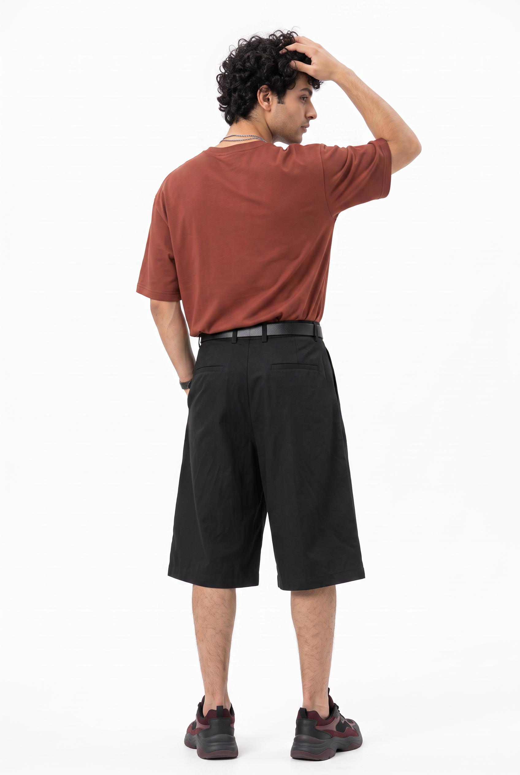 Brown Drawstring Regular Shorts