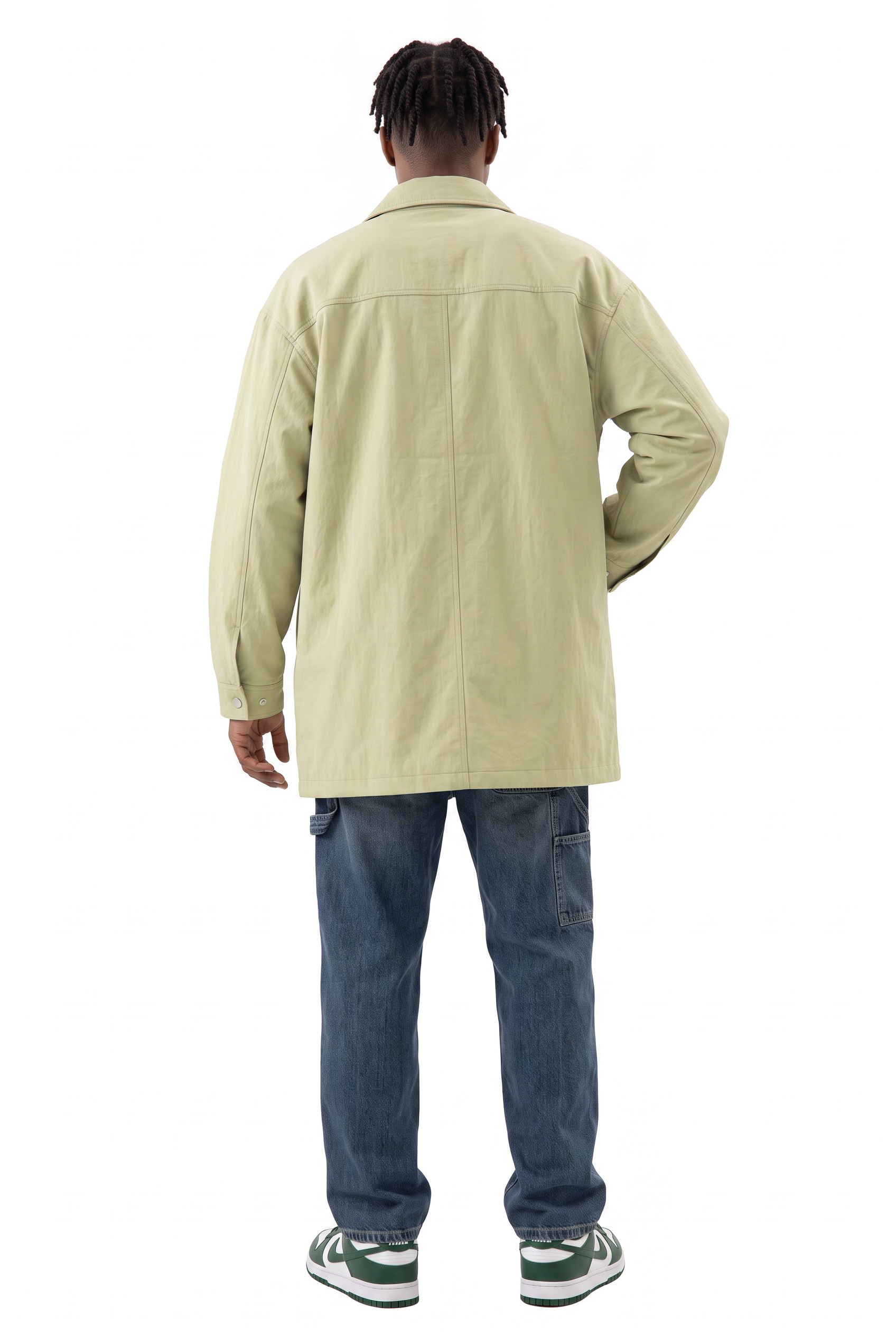 Beige Single-Button Notch Lapel Blazer