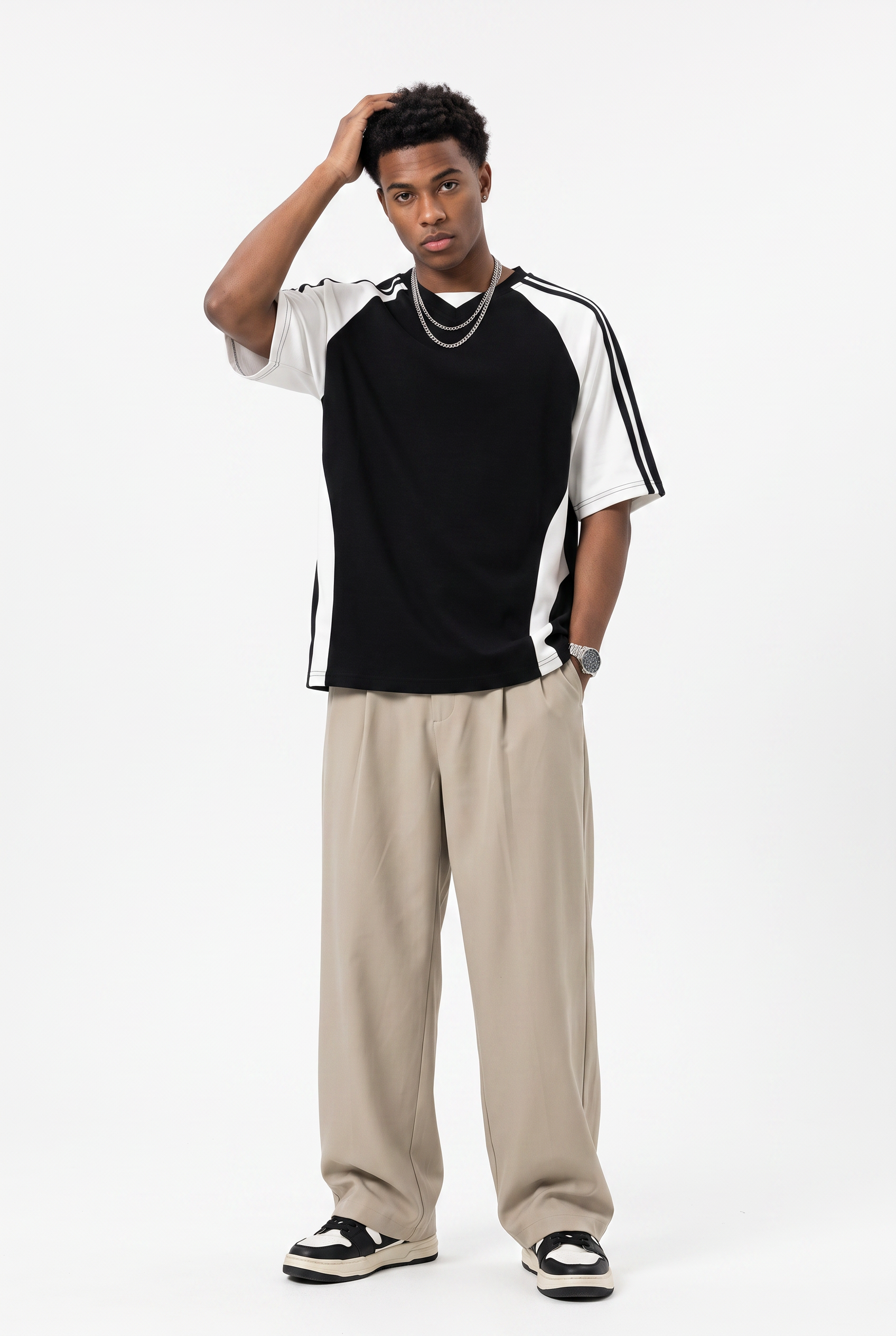 Black Dropped Shoulder Oversized Tee