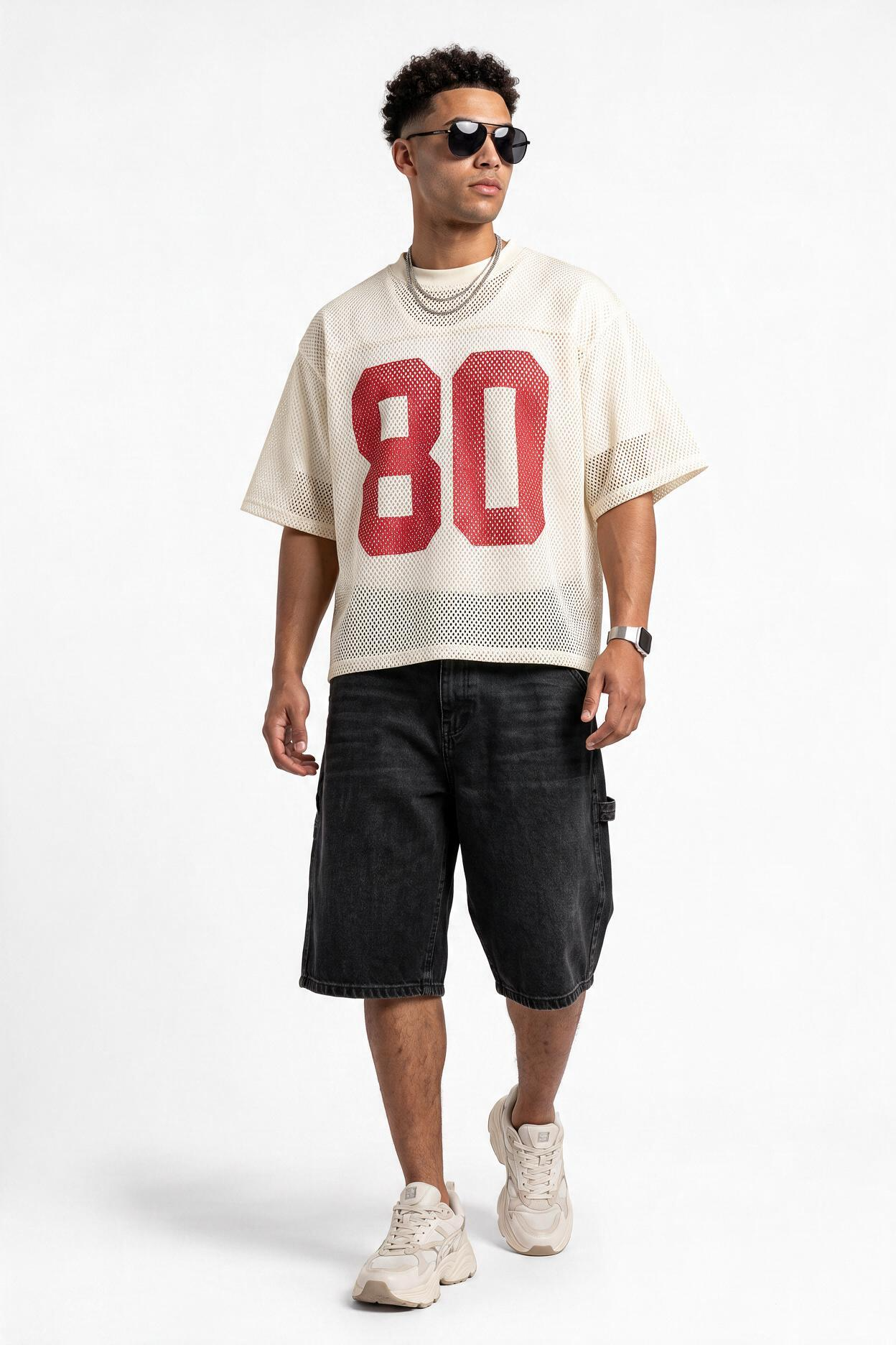 Cream Oversized Crew Neck Tee