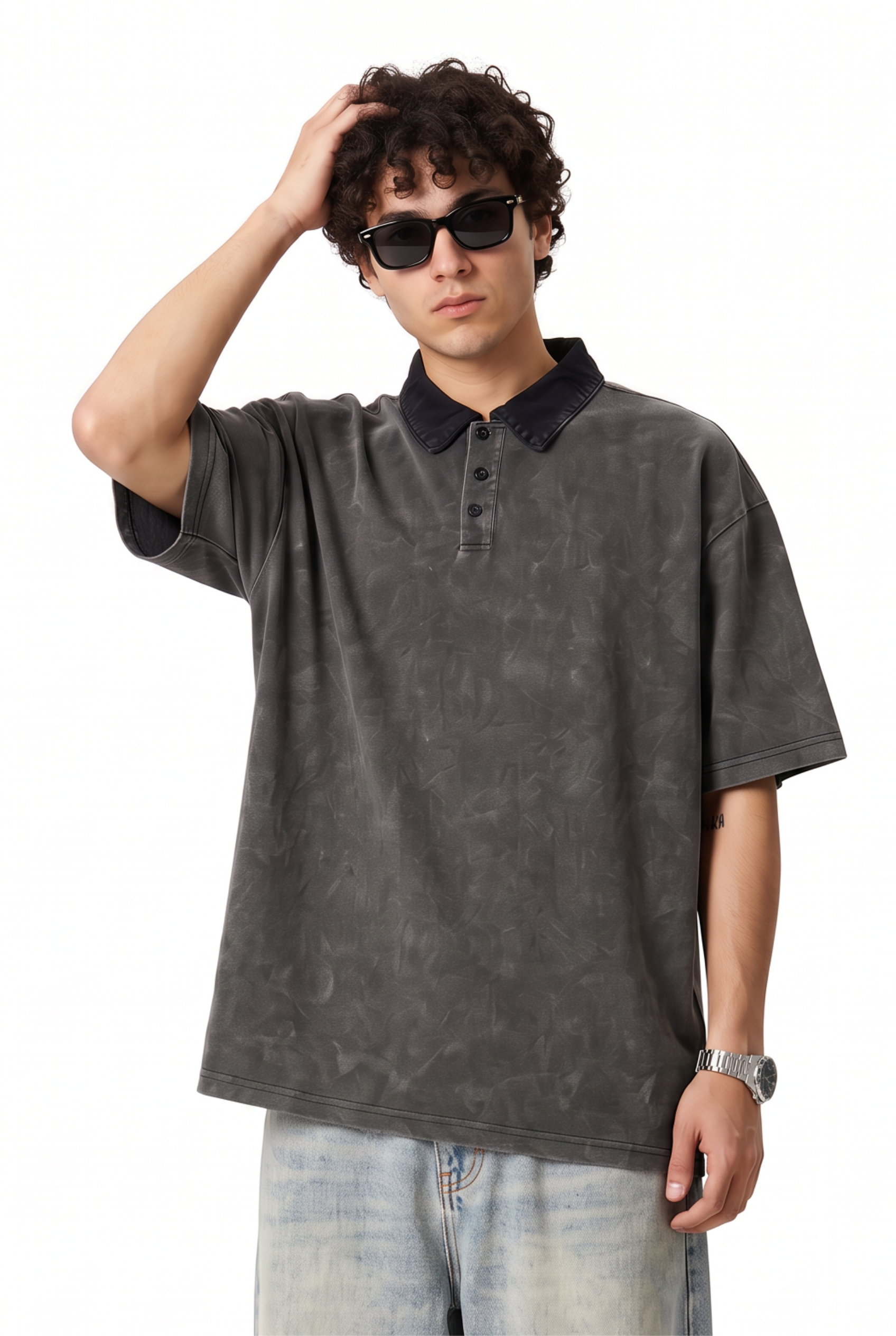 Black Dropped Shoulder Oversized Tee