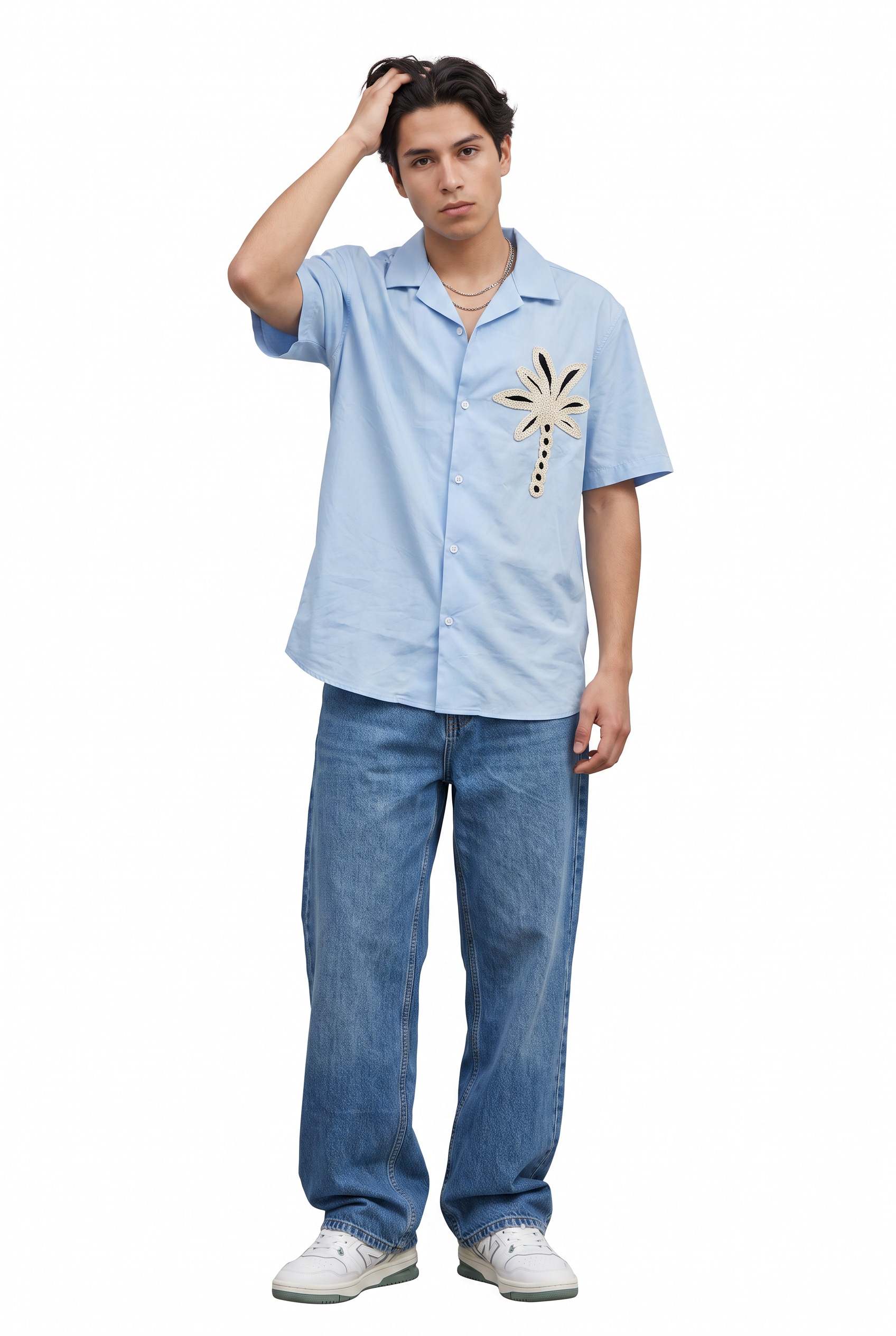 Sky Blue Chest Pocket Casual Shirt