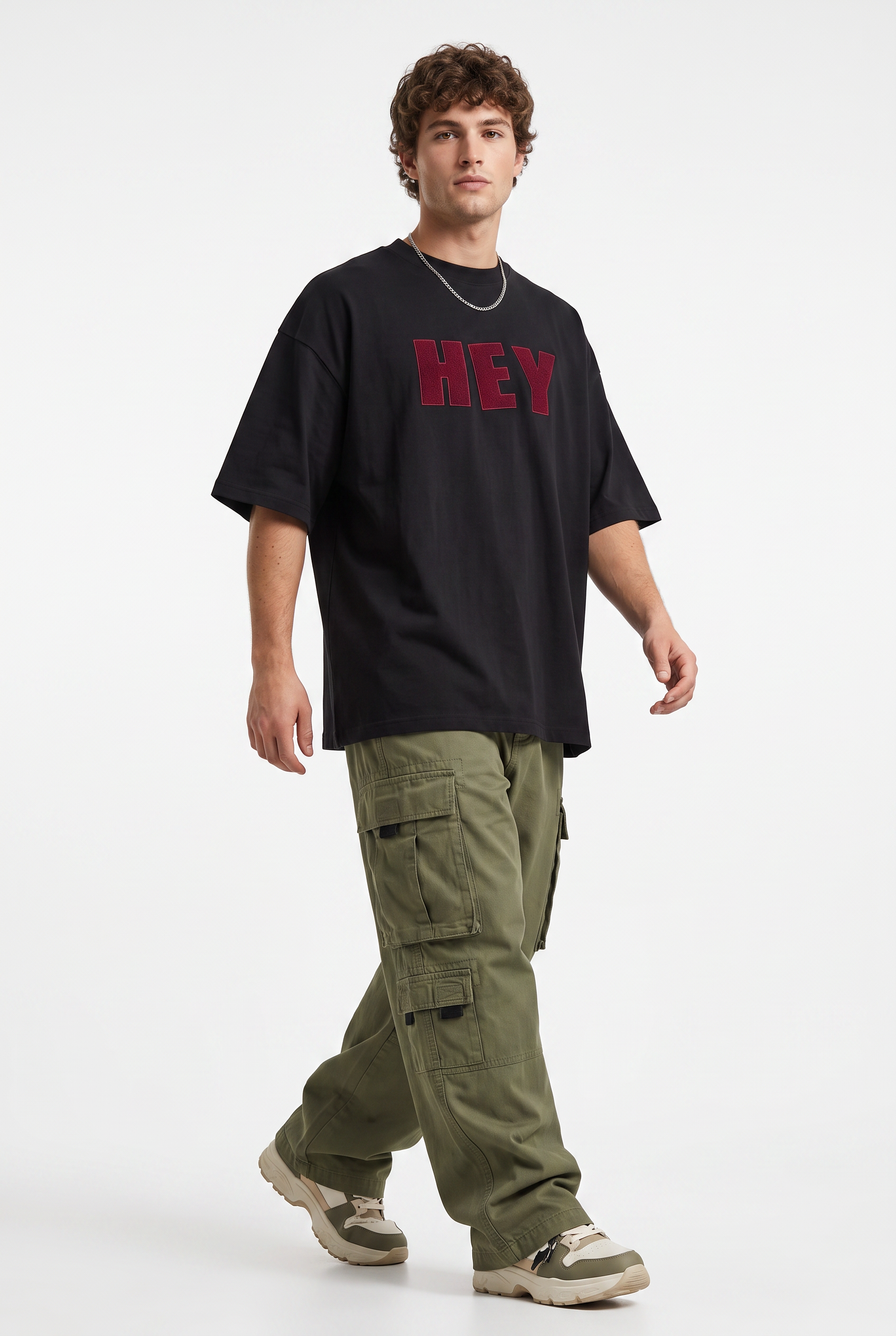Black Dropped Shoulder Oversized Tee