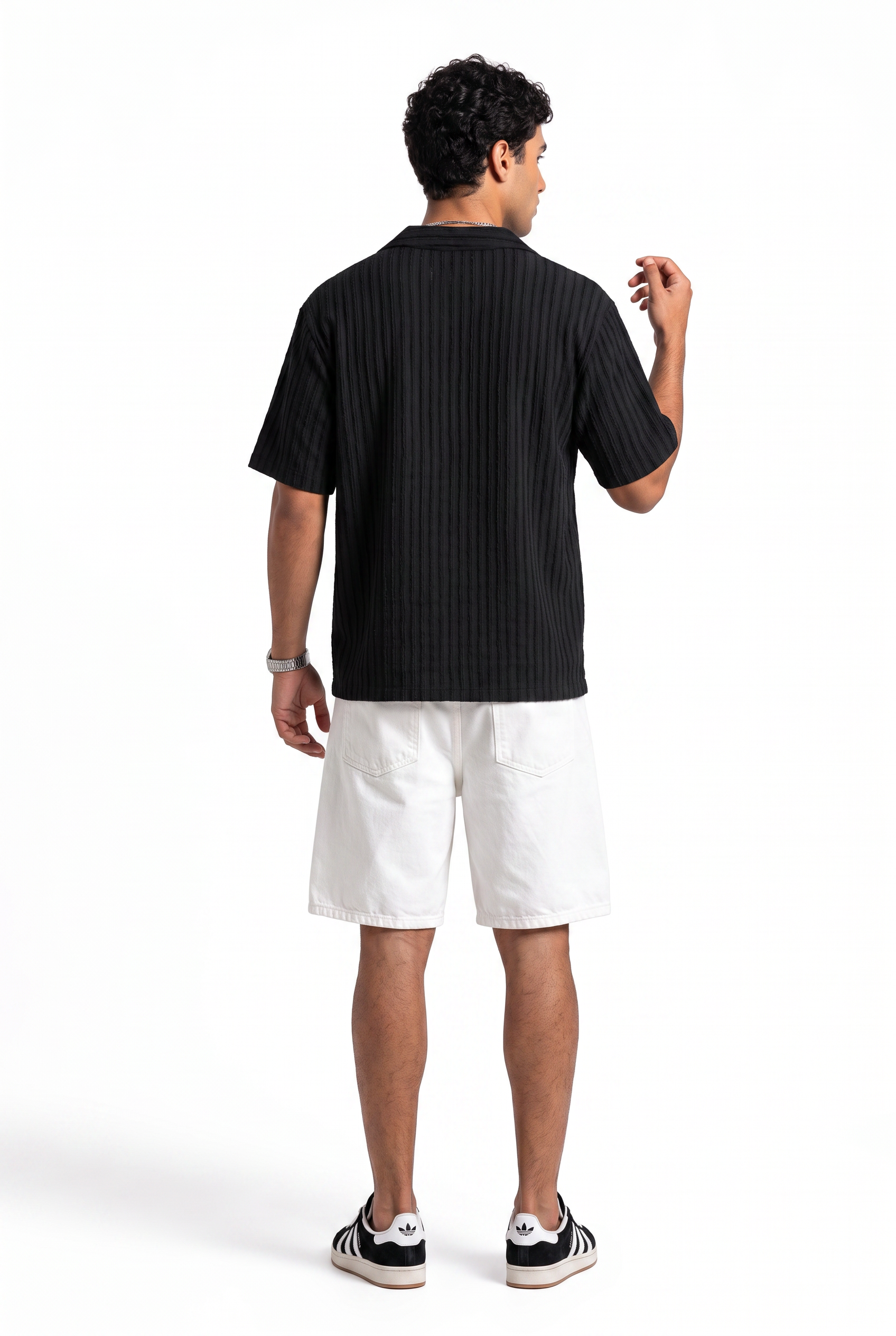 Black Chest Pocket Casual Shirt