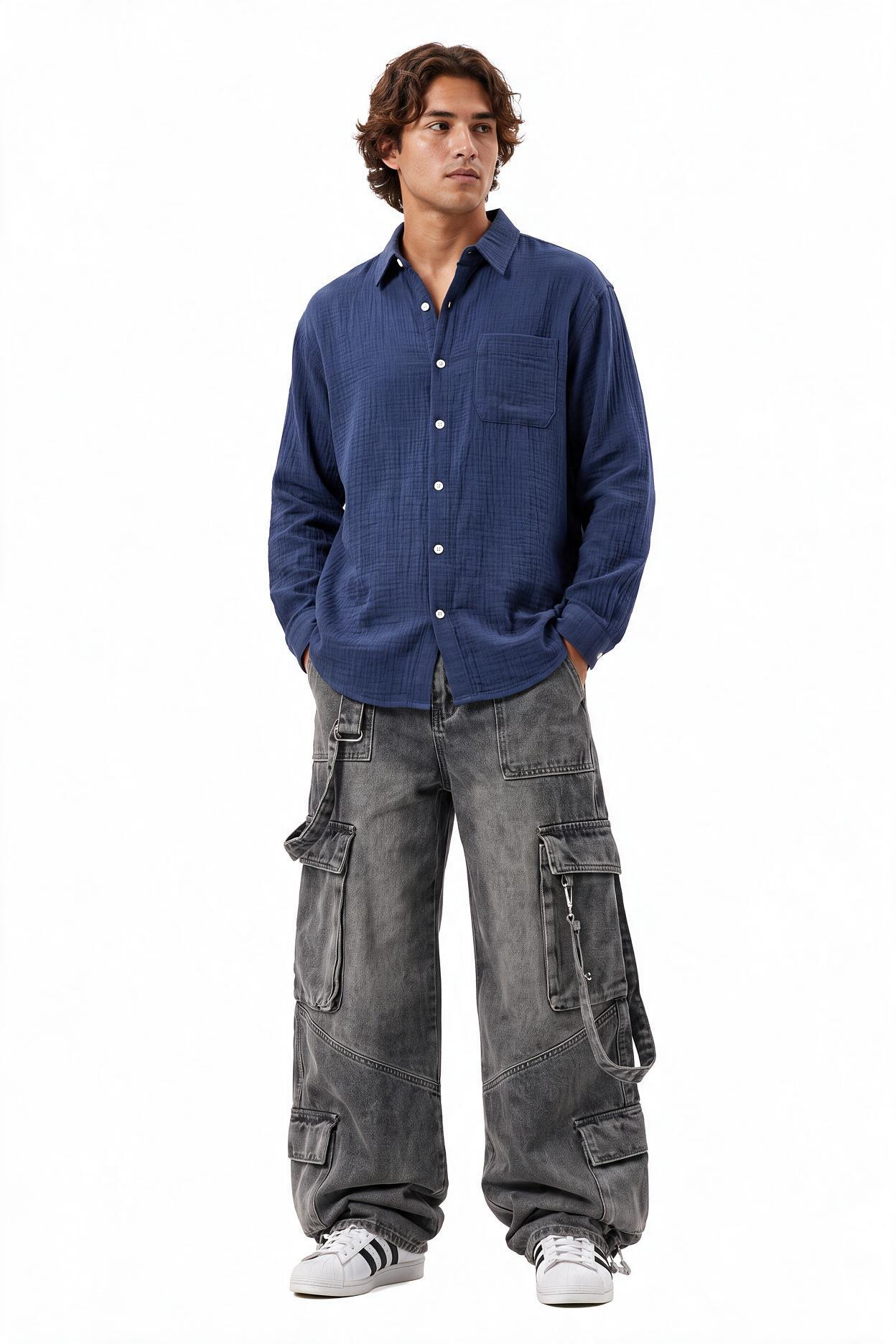 Sky Blue Chest Pocket Casual Shirt