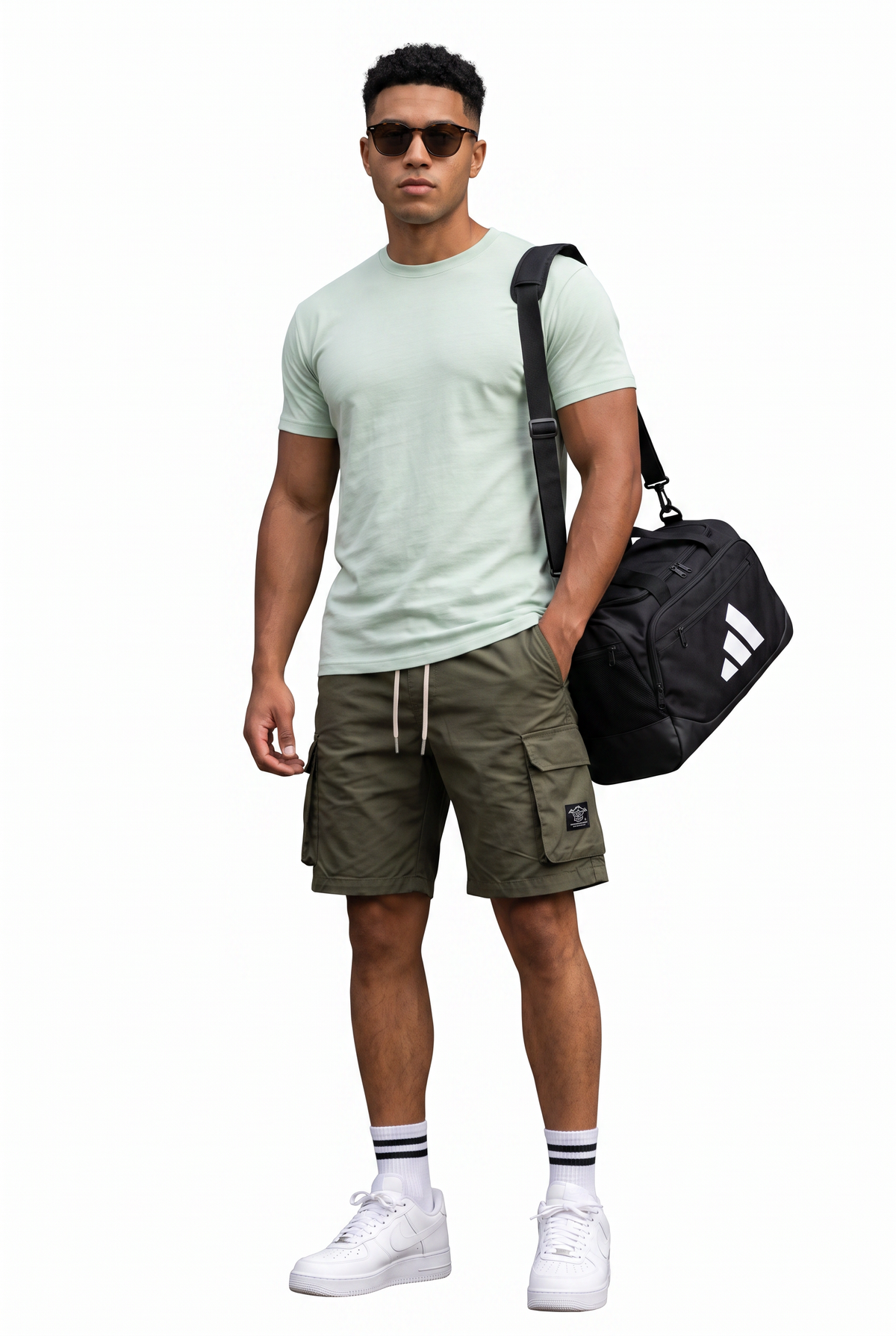 Olive Slim Fit Cargo Shorts