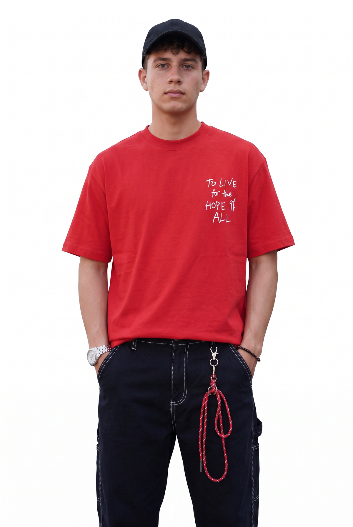 Oversized Red Graphic T-Shirt