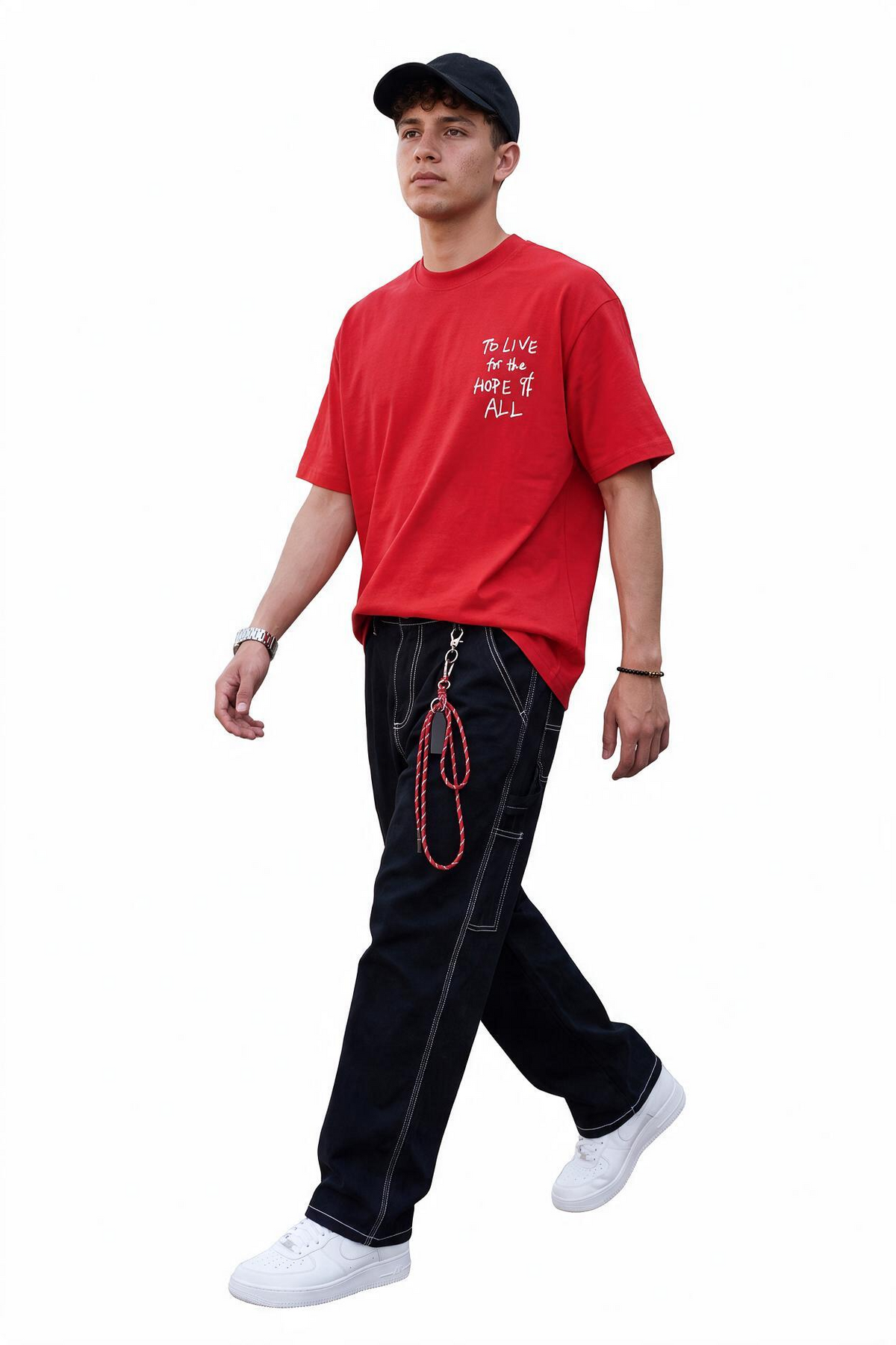 Oversized Red Graphic T-Shirt