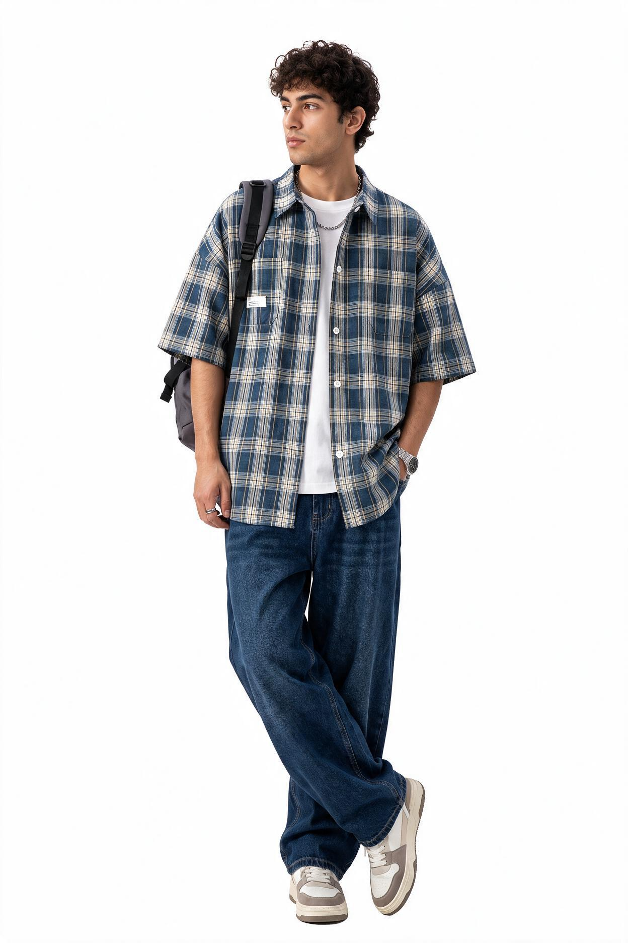 Sky Blue Chest Pocket Casual Shirt