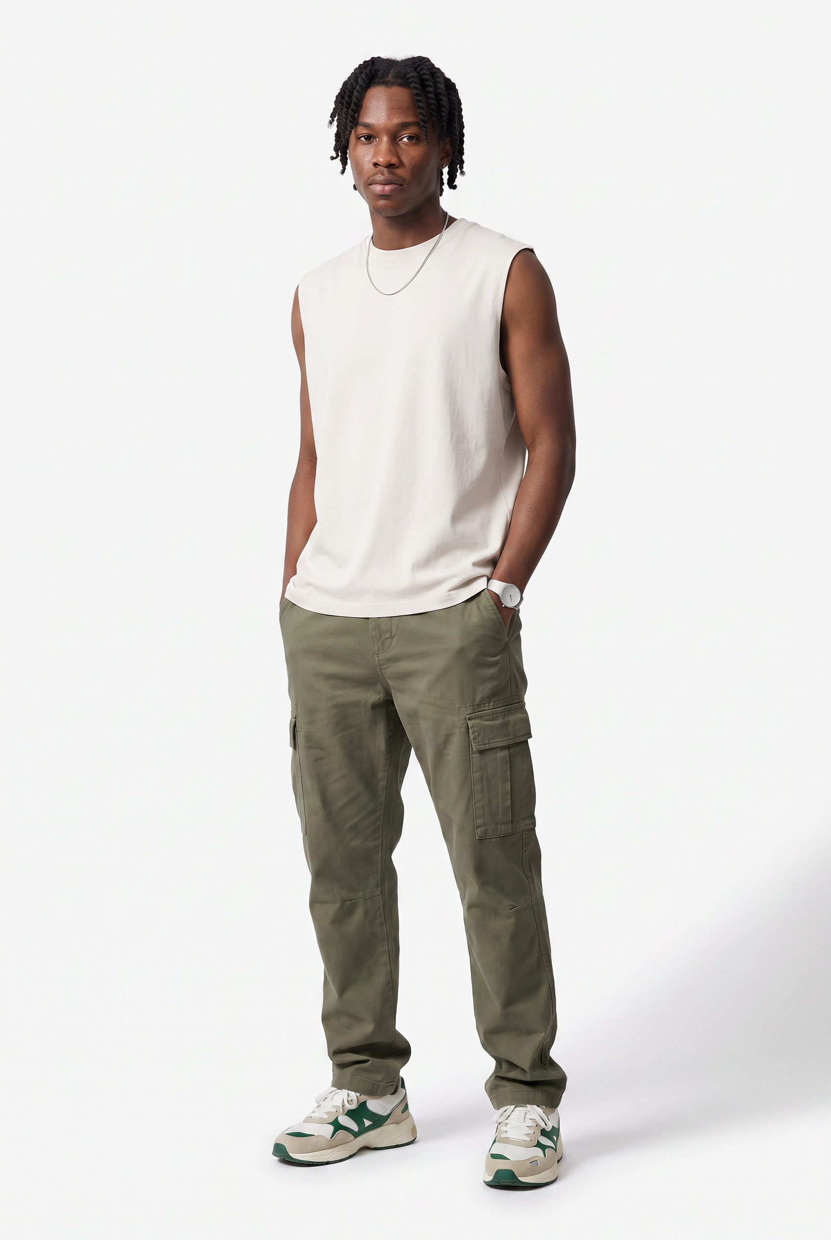 Cream Dropped Shoulder Oversized Tee