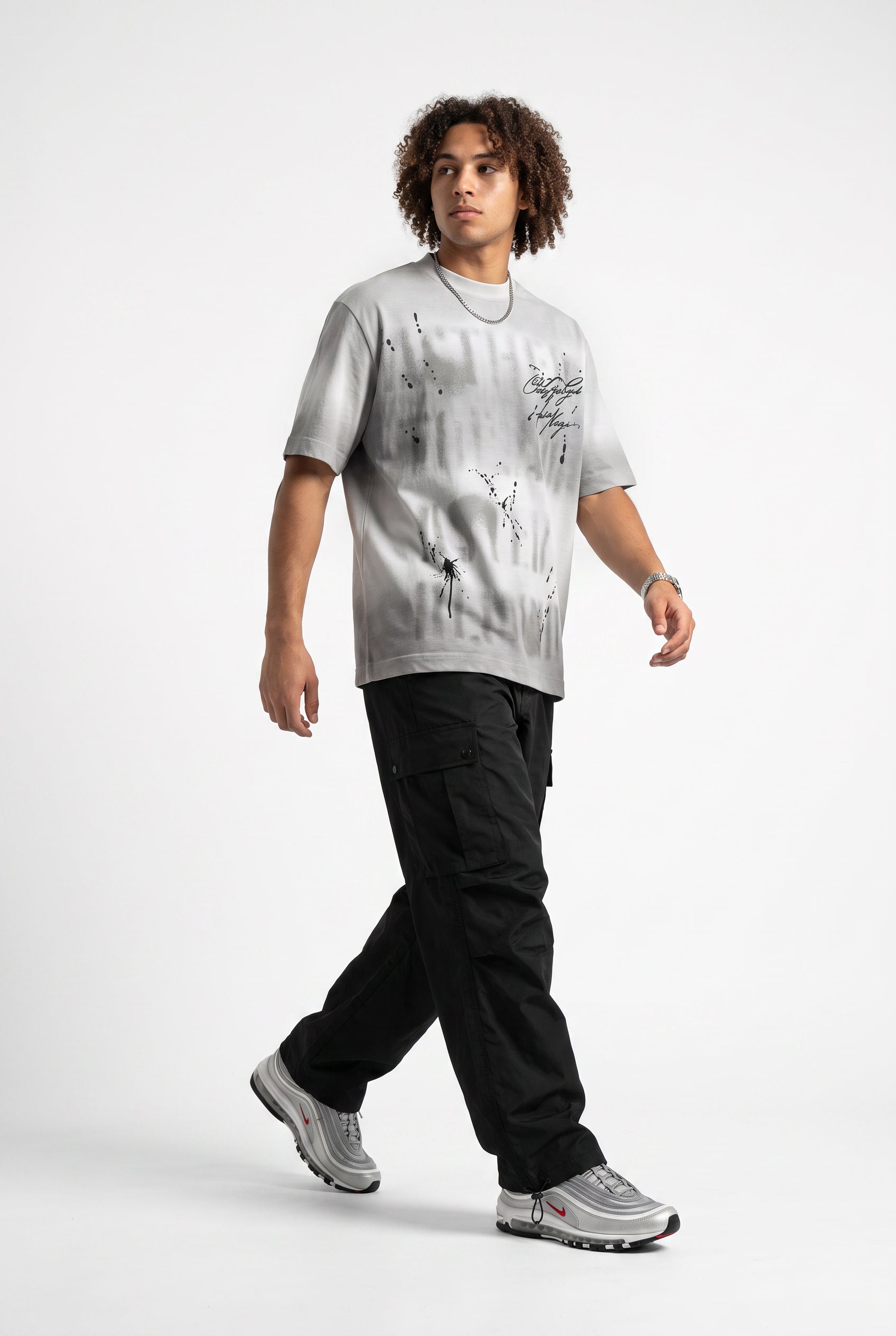Grey Oversized Crew Neck Tee