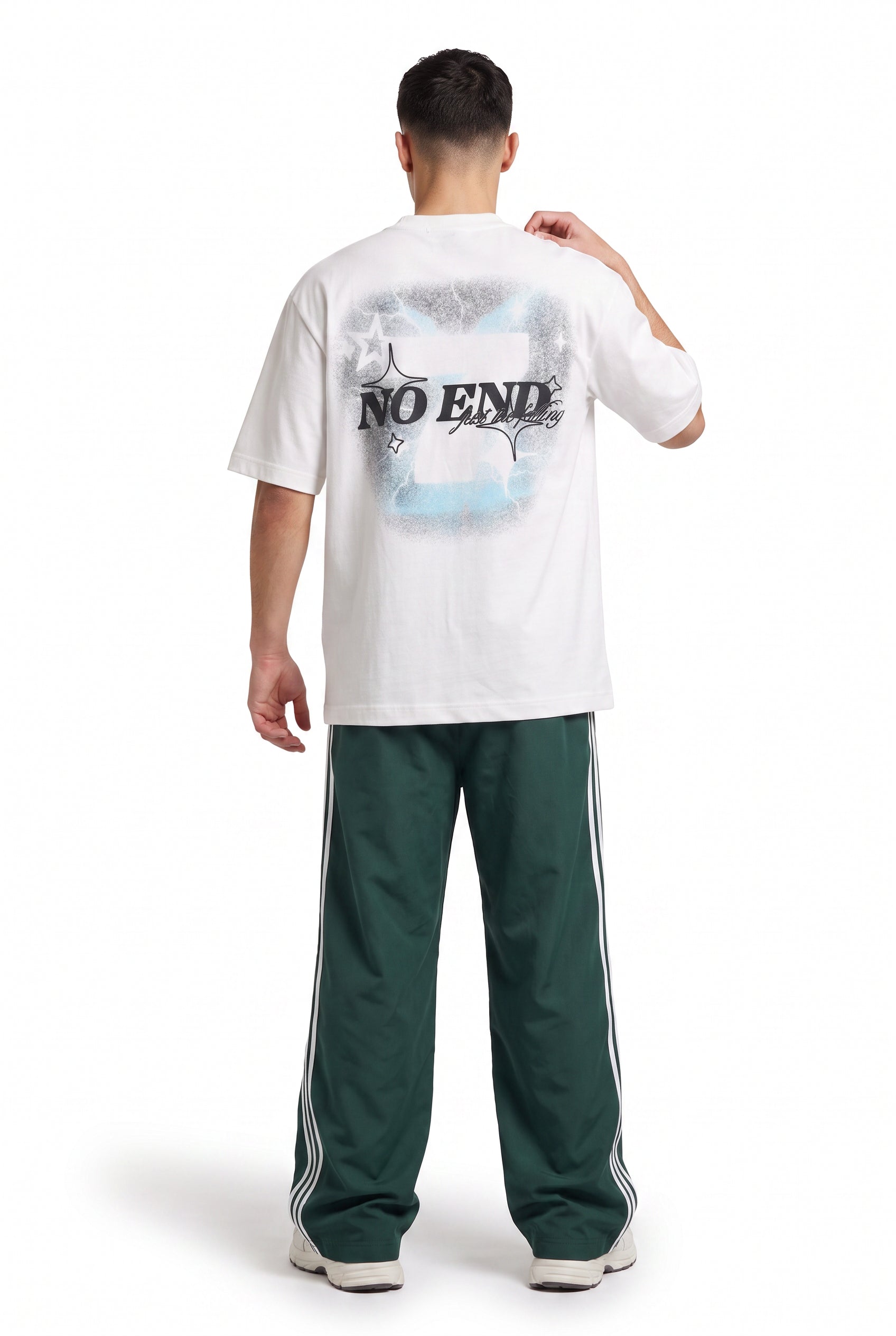 White Dropped Shoulder Oversized Tee