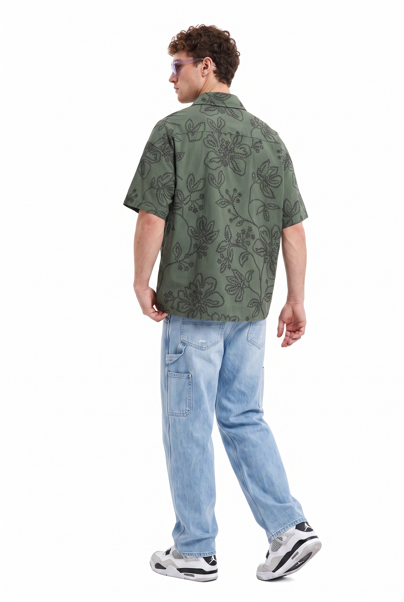 Olive Chest Pocket Casual Shirt