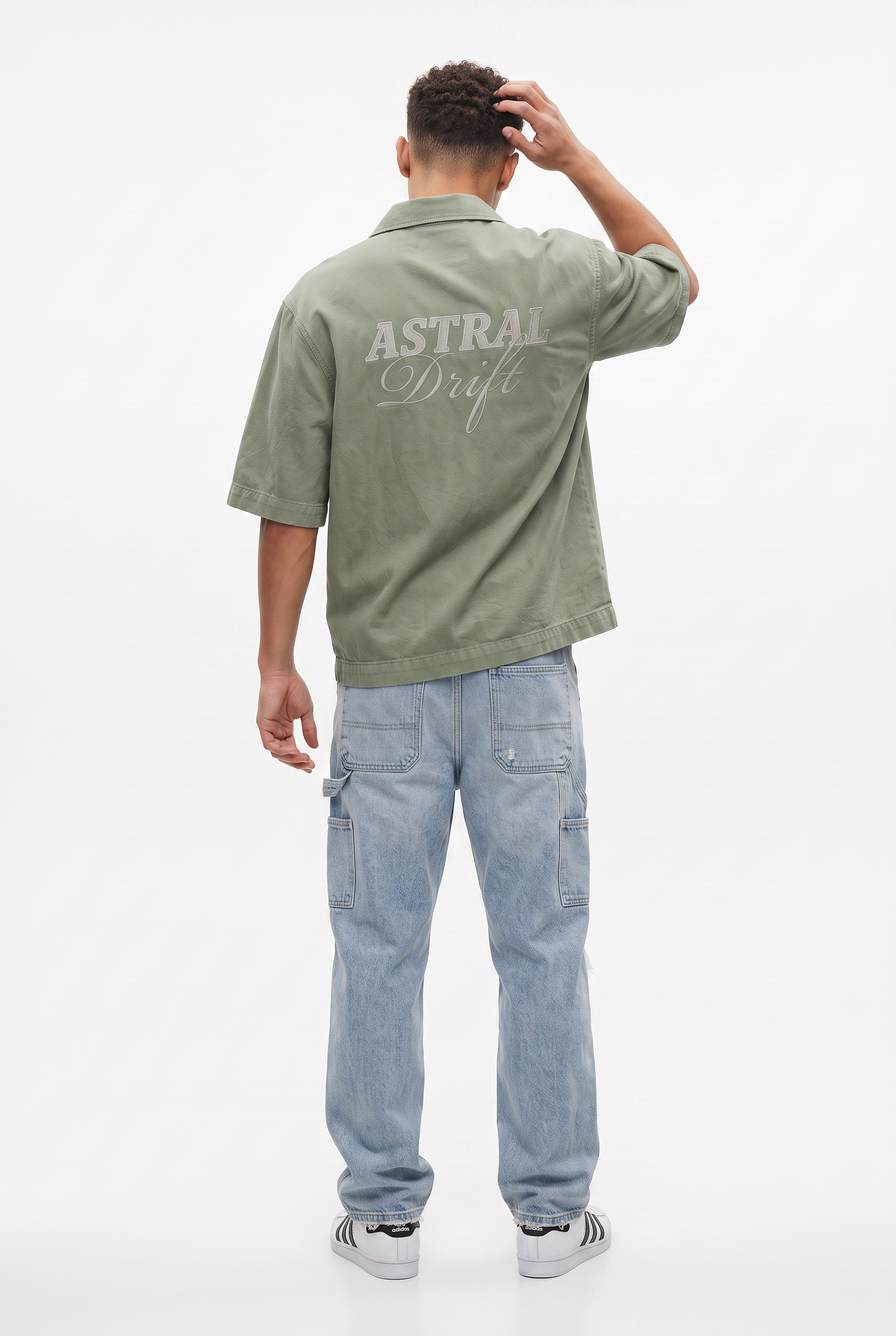 Olive Chest Pocket Casual Shirt