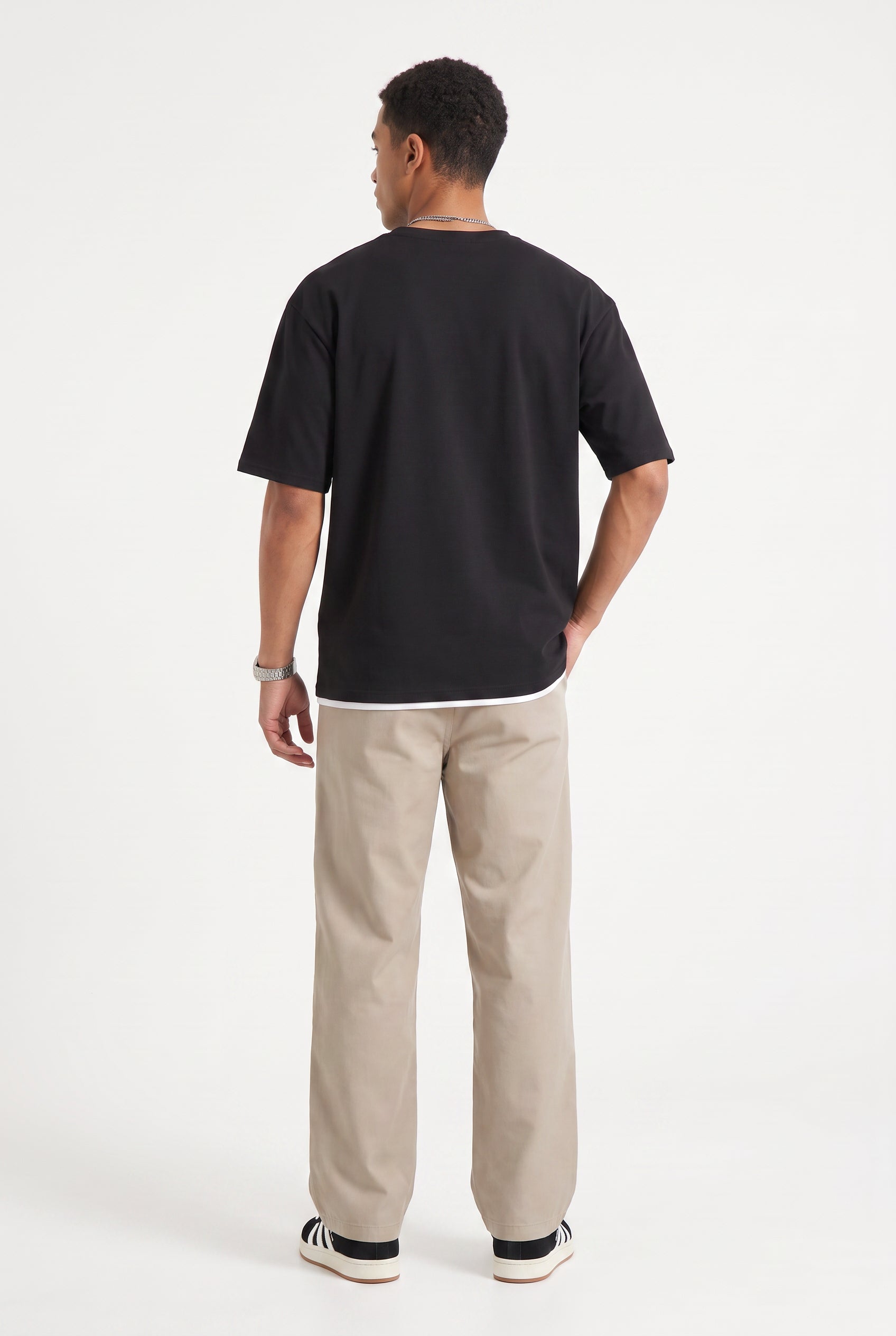 Black Dropped Shoulder Oversized Tee