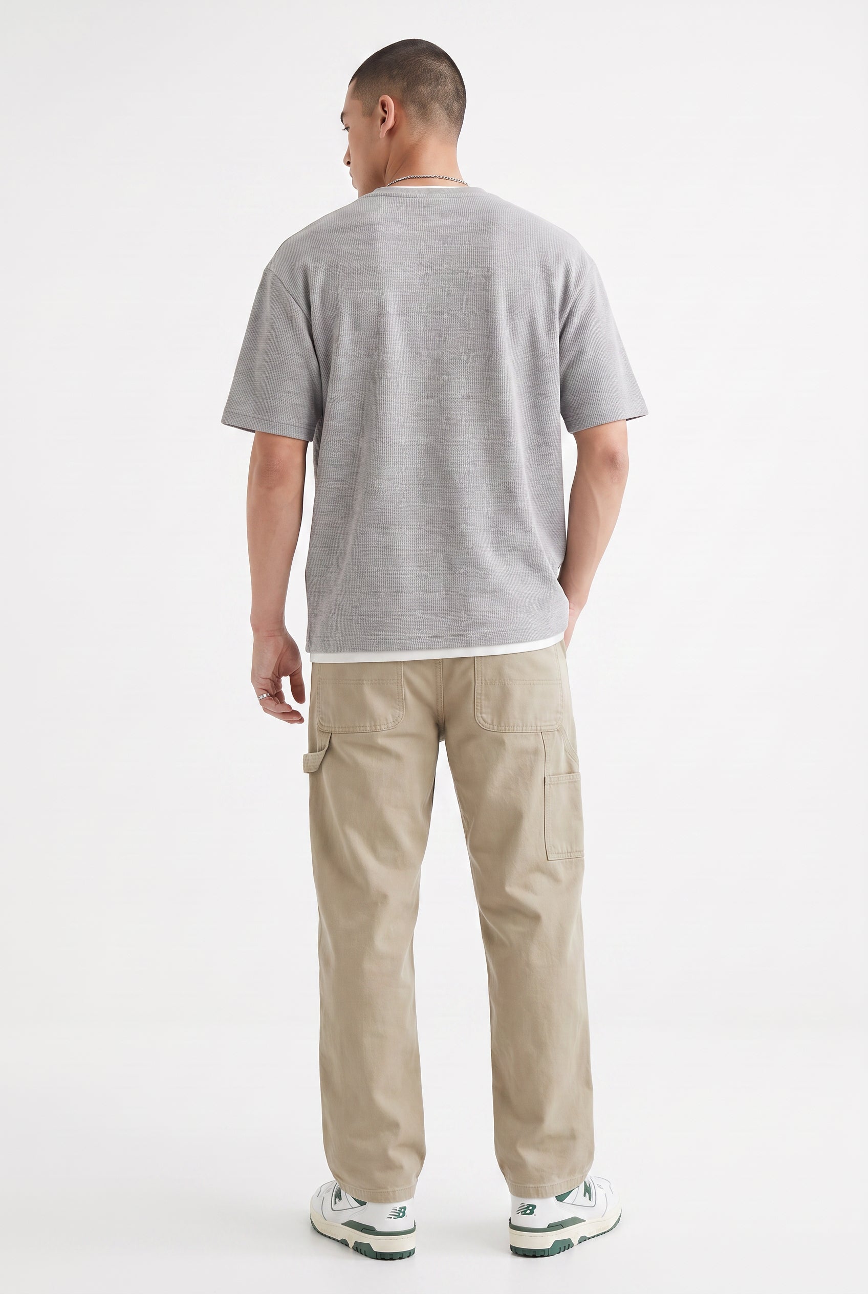 Grey Dropped Shoulder Oversized Tee