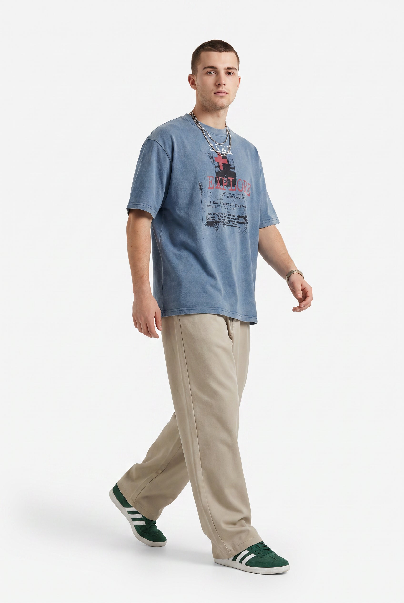 Steel Blue Chest Pocket Tee