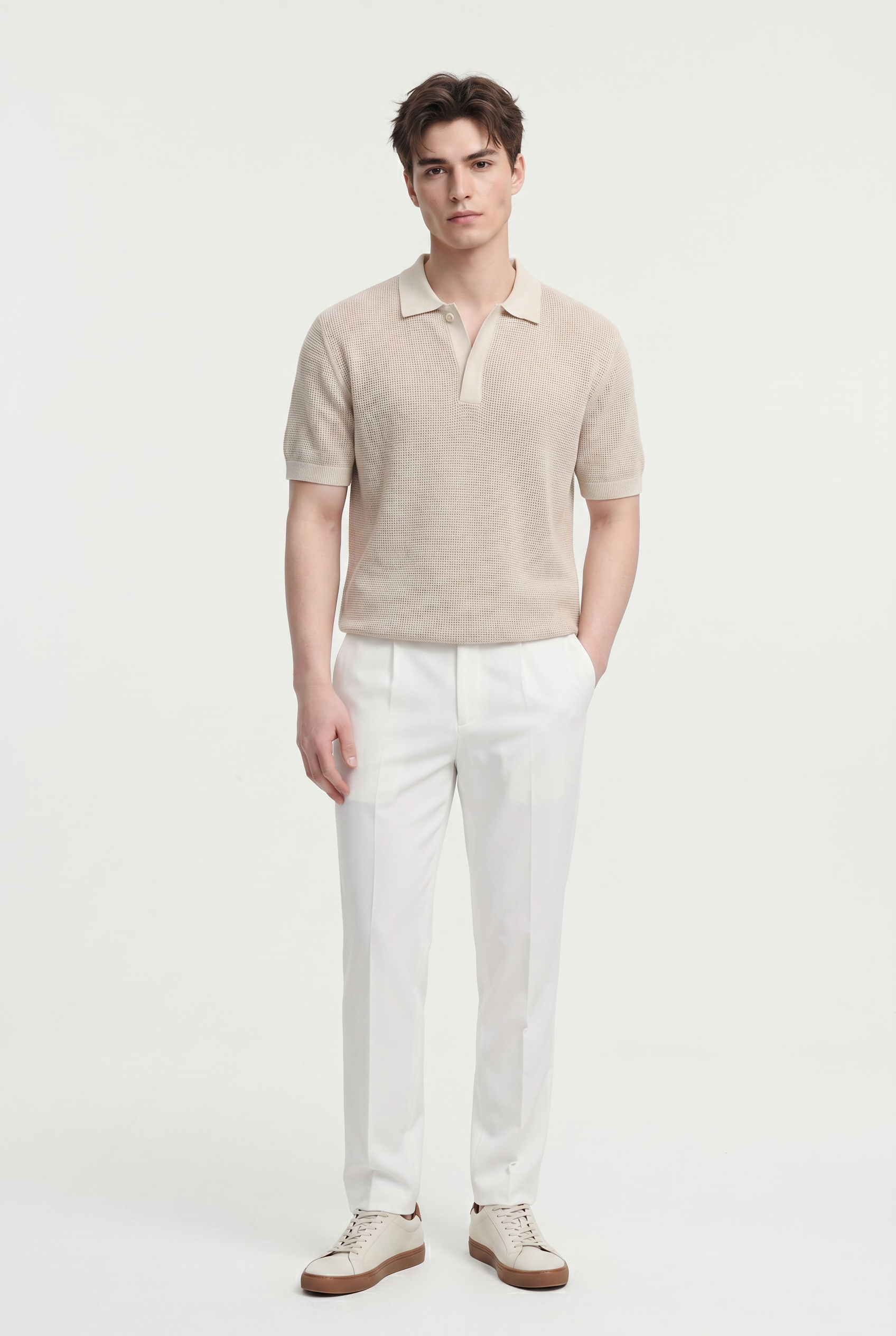 Beige Relaxed Oversized Tee