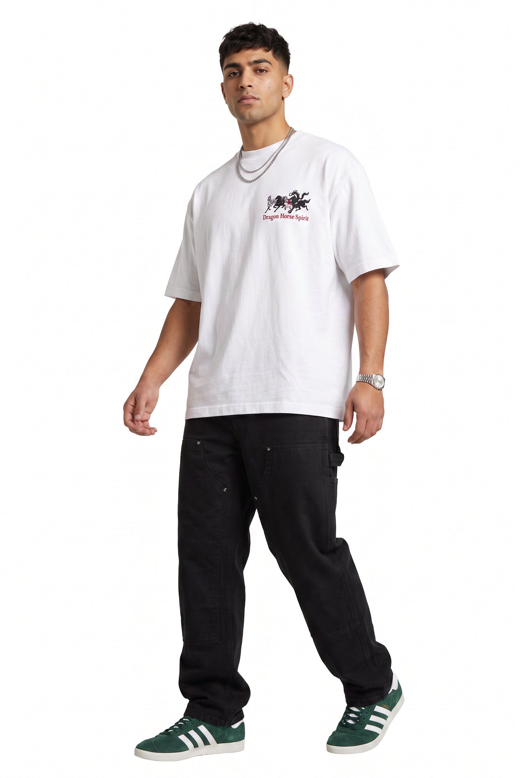 White Dropped Shoulder Oversized Tee