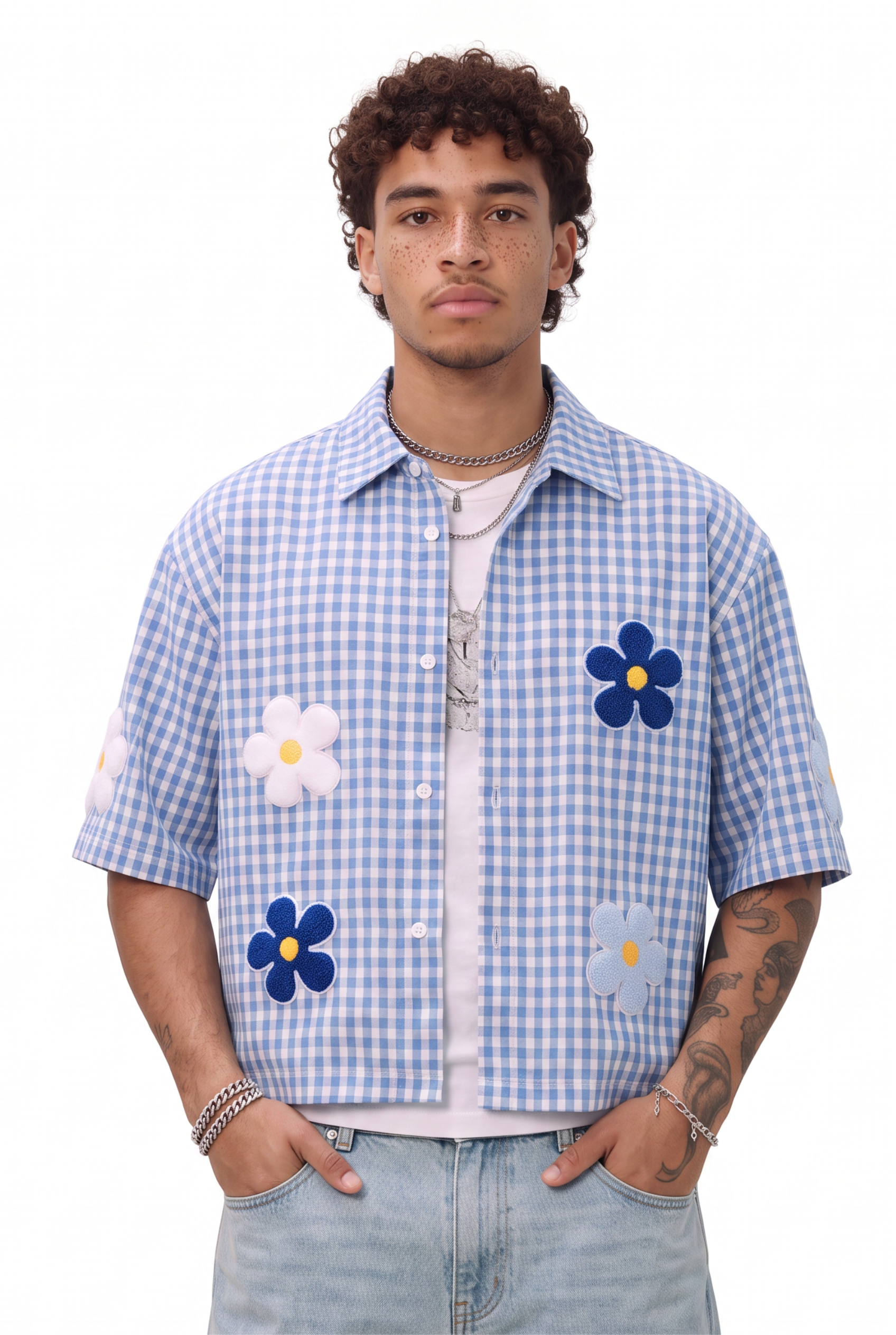 Sky Blue Chest Pocket Casual Shirt