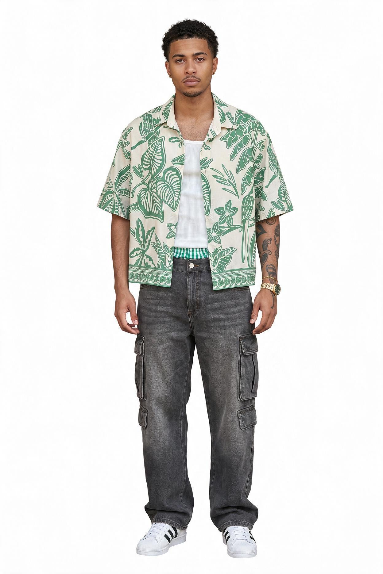 White Chest Pocket Casual Shirt