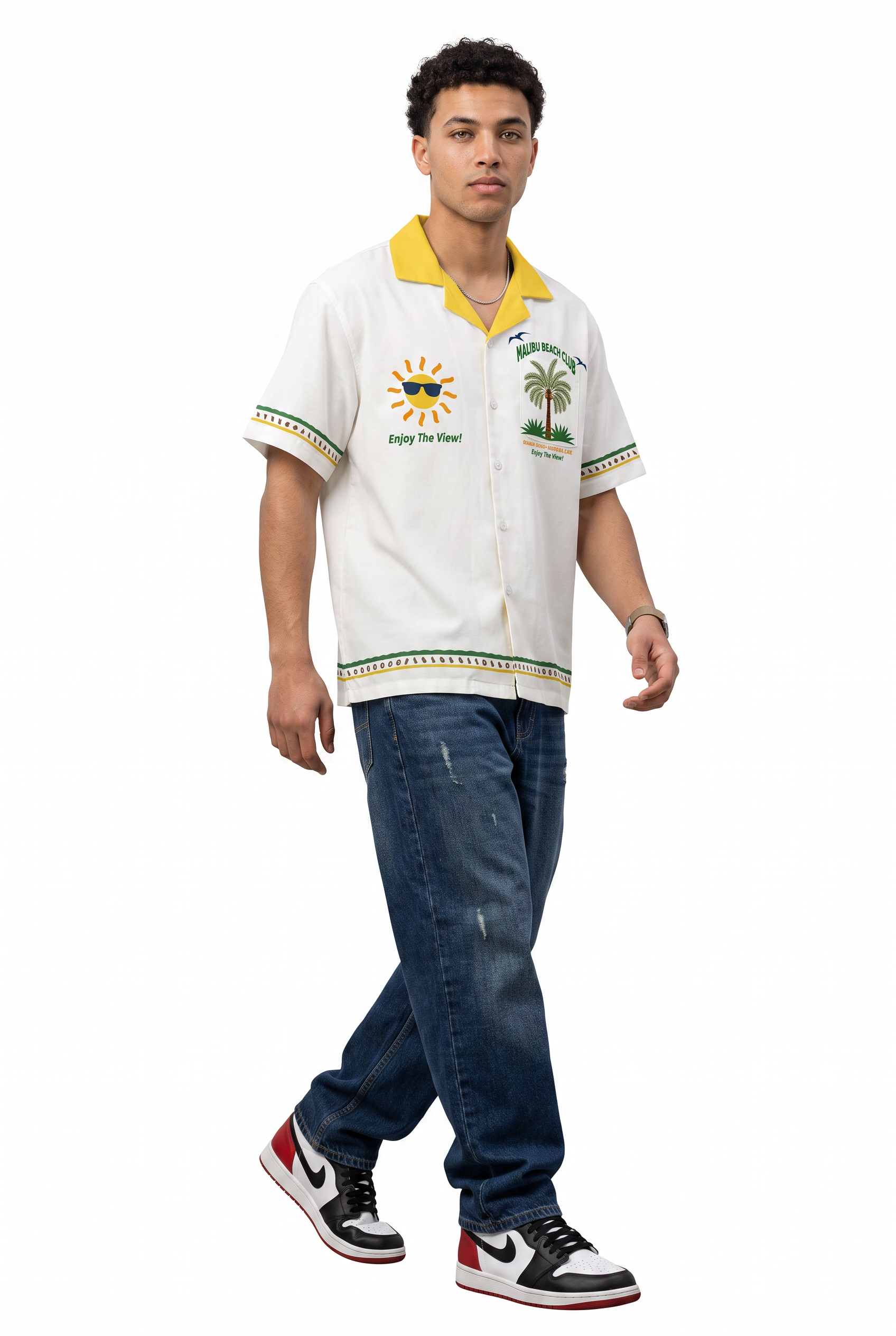 White Chest Pocket Casual Shirt