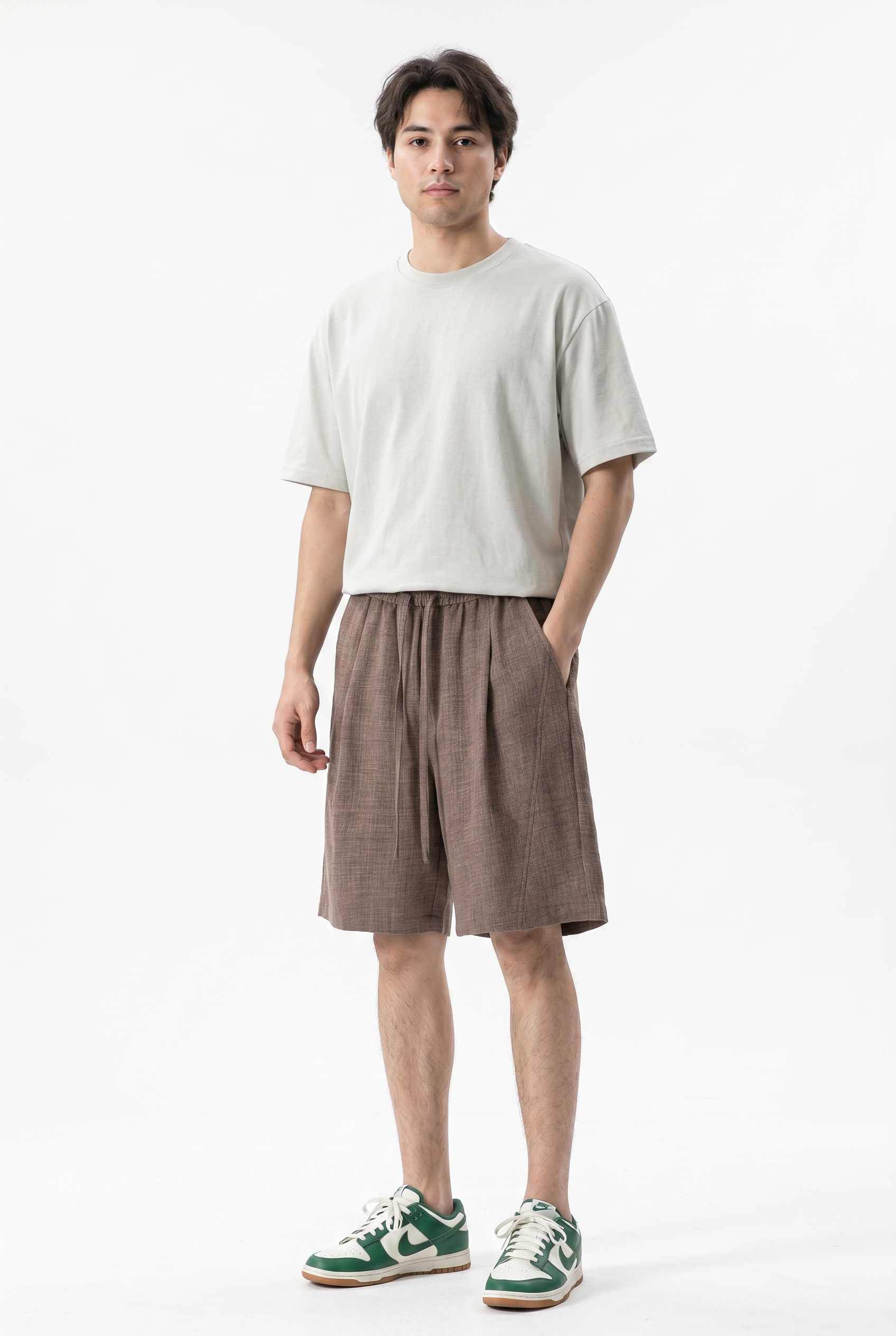 Taupe Relaxed Casual Shorts