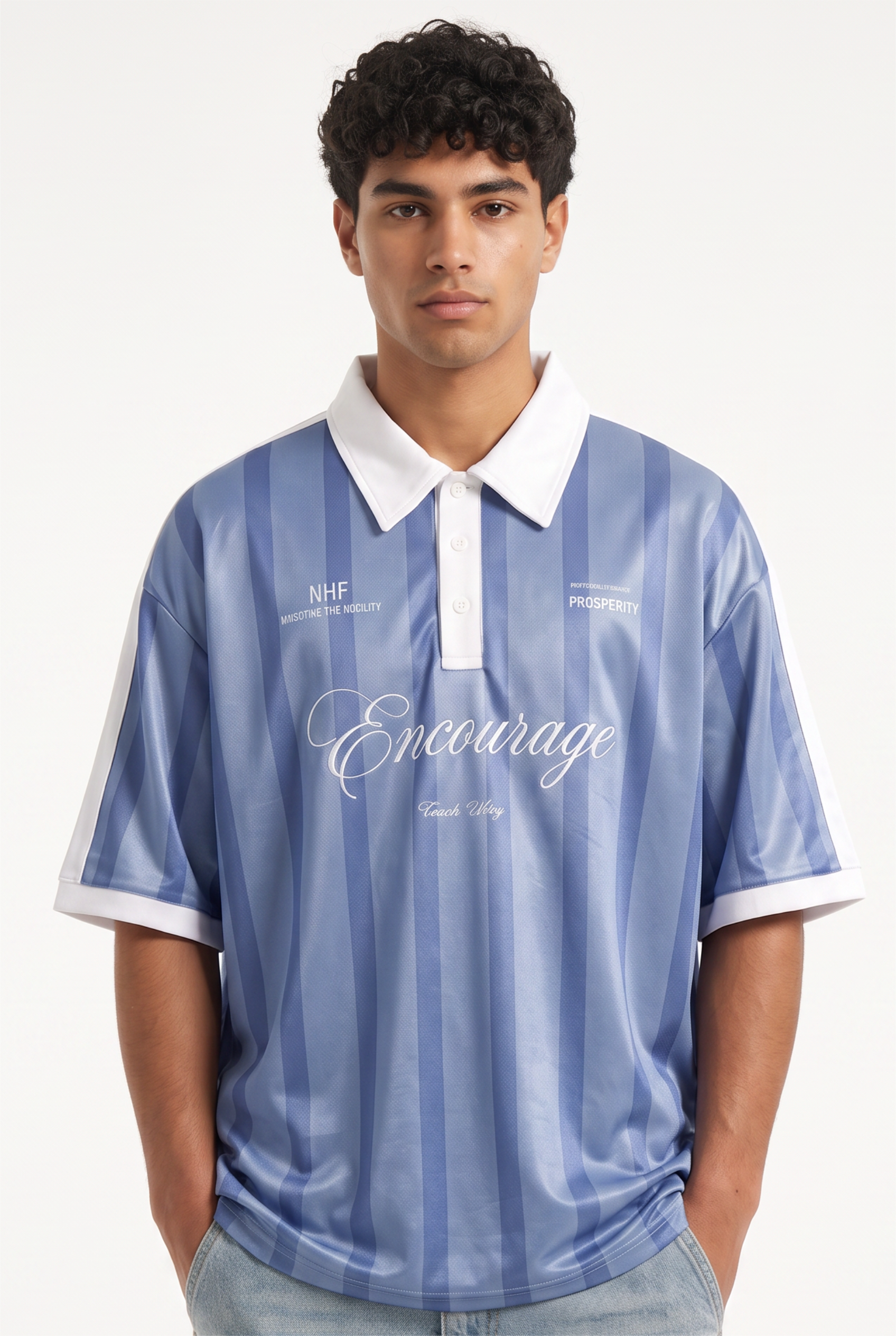 Sky Blue Oversized Crew Neck Tee