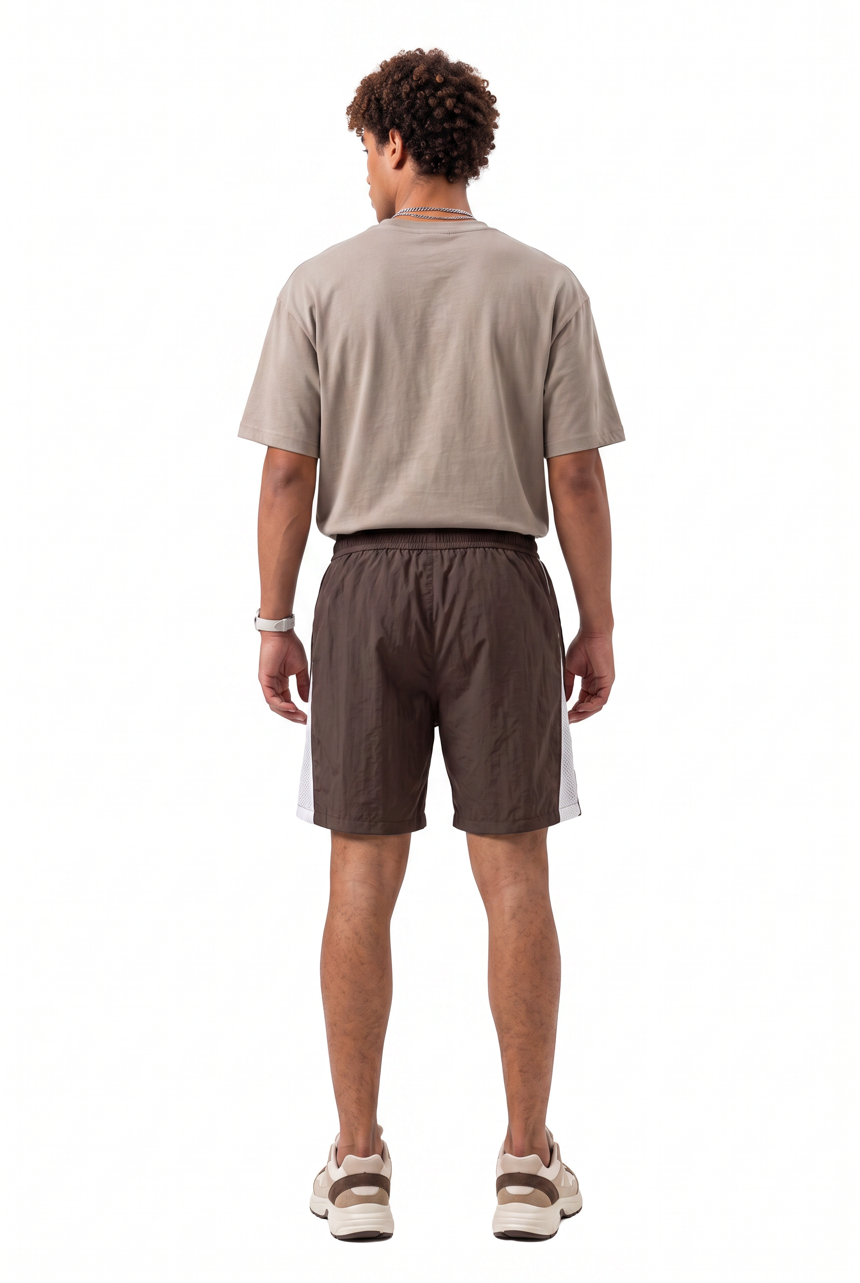 Brown Drawstring Regular Shorts