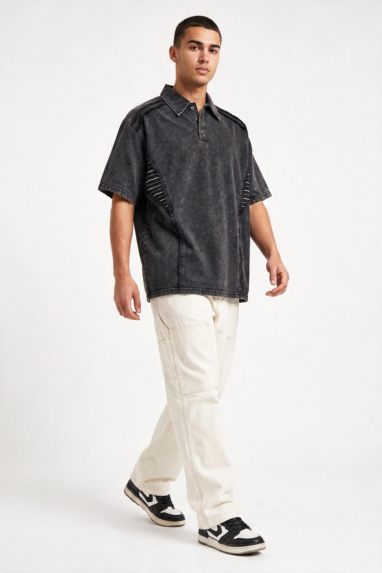 Black Dropped Shoulder Oversized Tee