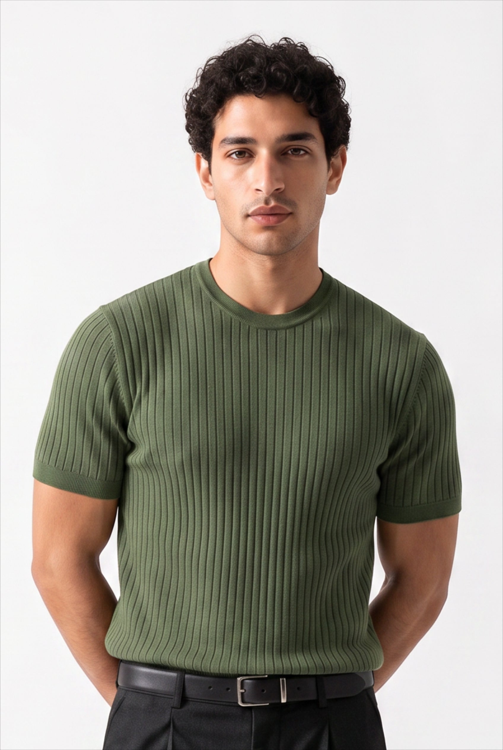 Olive Dropped Shoulder Oversized Tee