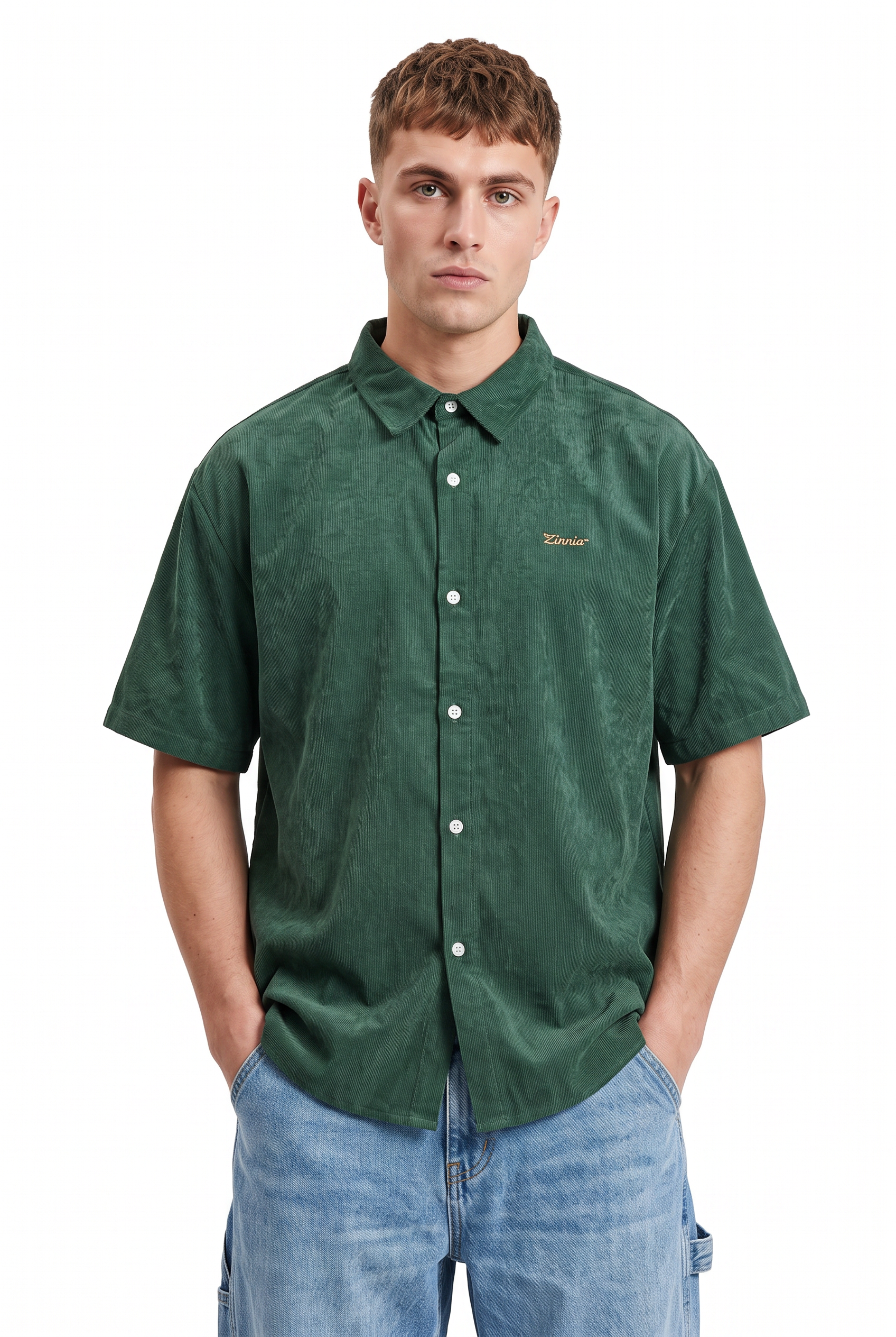 Olive Chest Pocket Casual Shirt