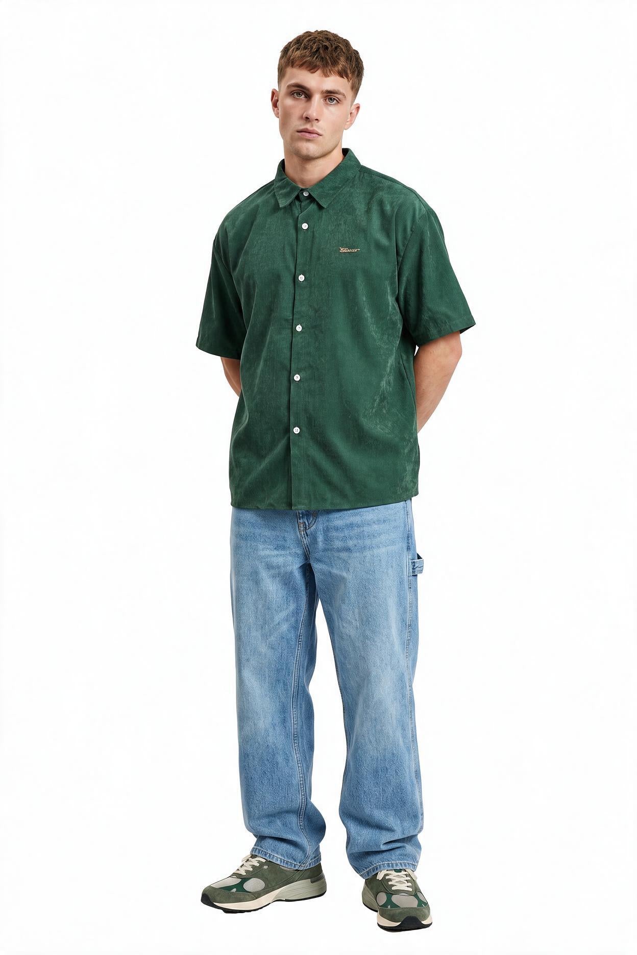Olive Chest Pocket Casual Shirt