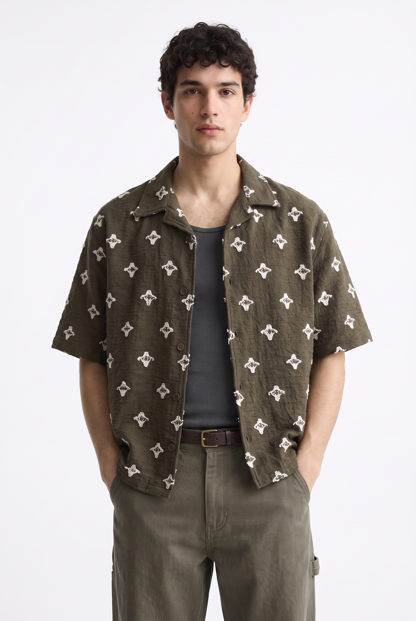 Brown Chest Pocket Casual Shirt