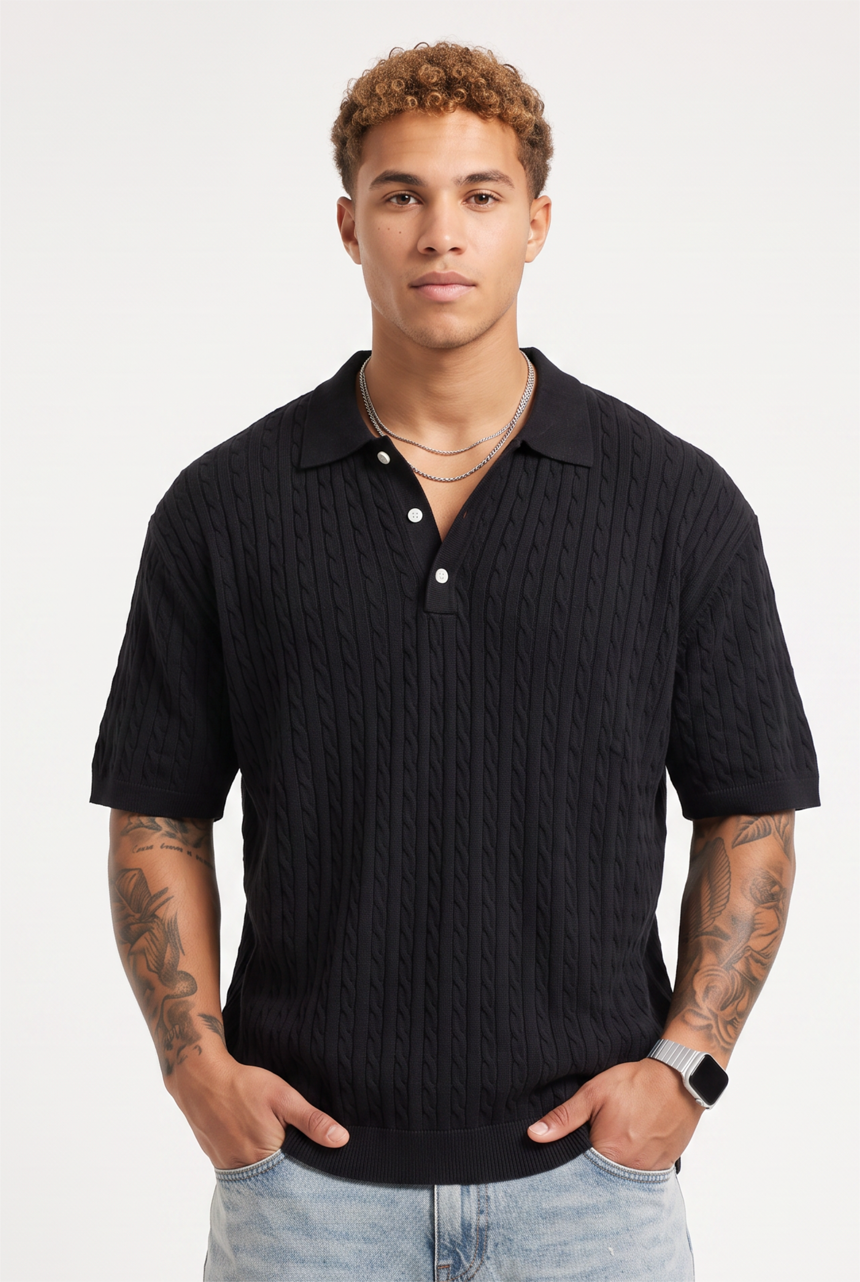 Black Oversized Crew Neck Tee