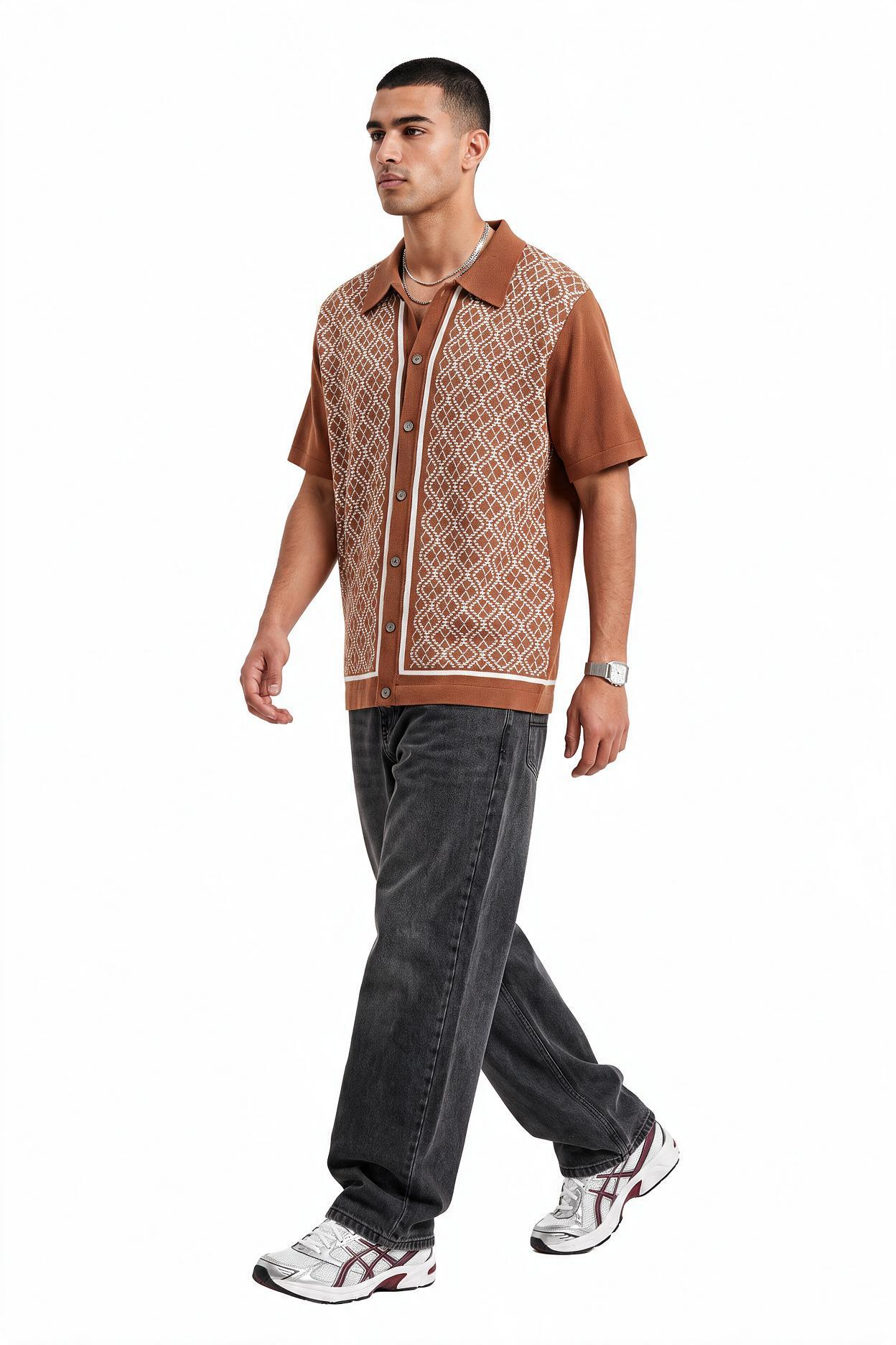 Brown Chest Pocket Casual Shirt