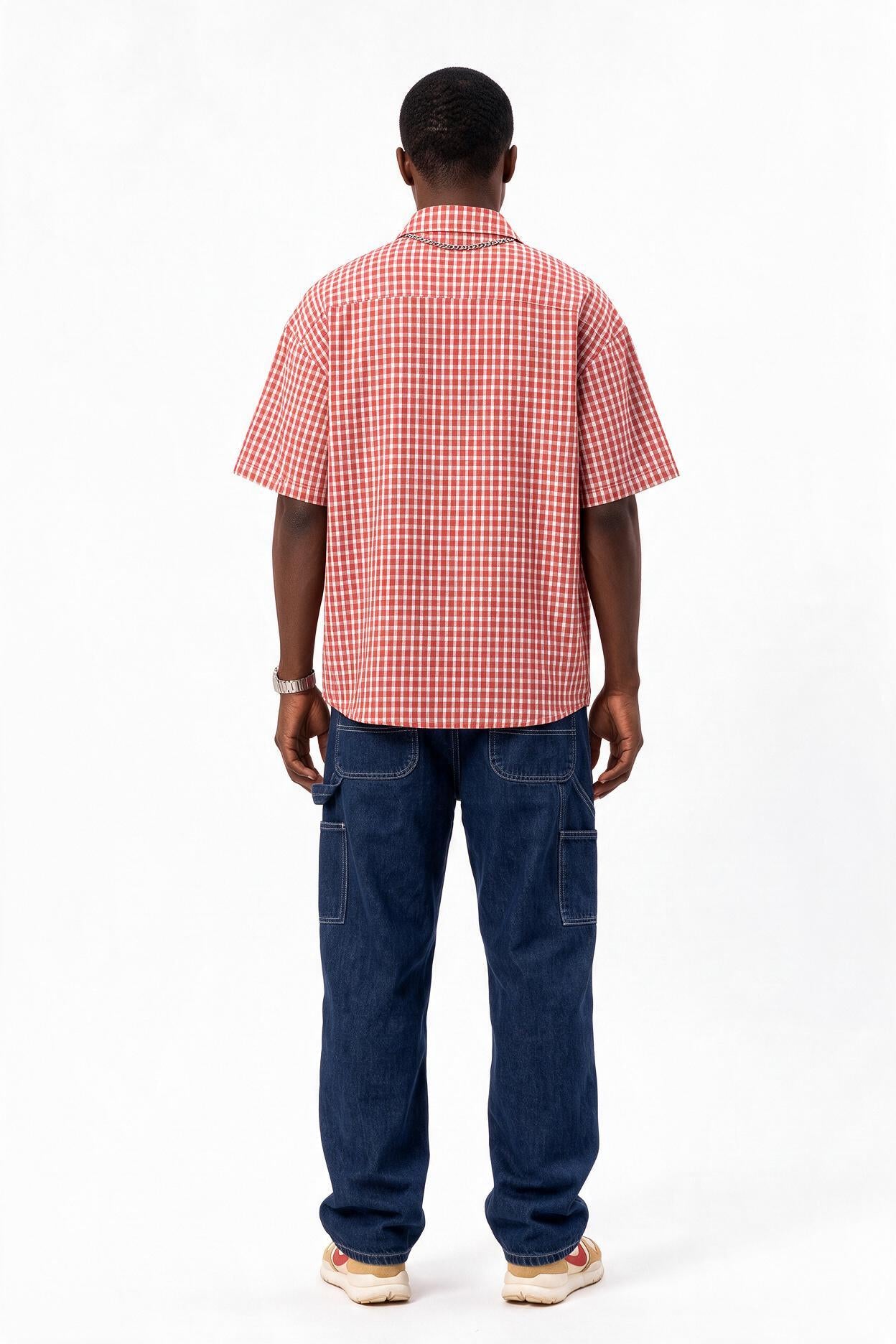 Red Chest Pocket Casual Shirt